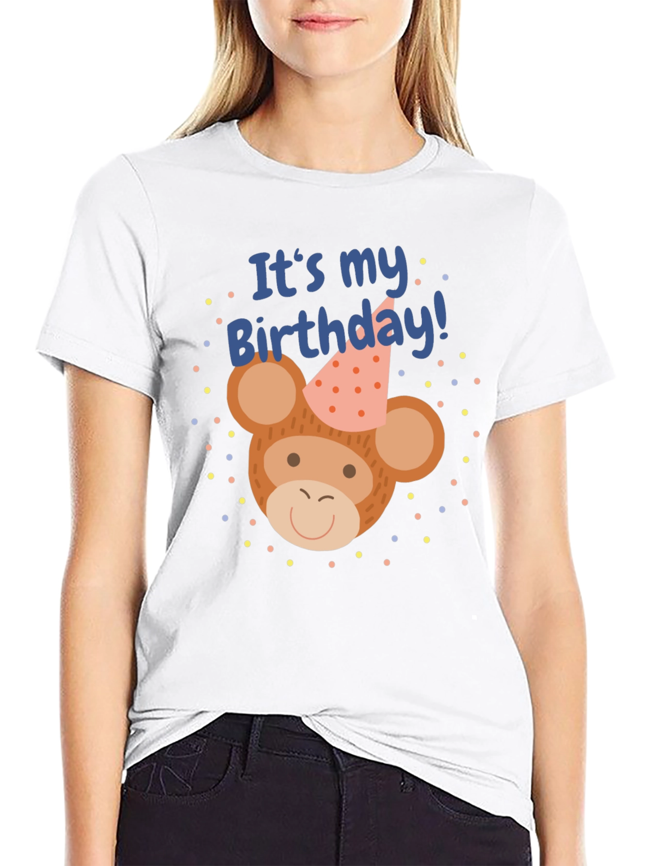 Black It's My Birthday Monkey T-Shirt view 9