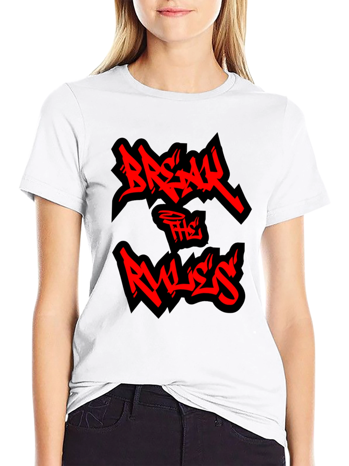 Black Break the Rules Graphic Tee - Black T-Shirt view 9