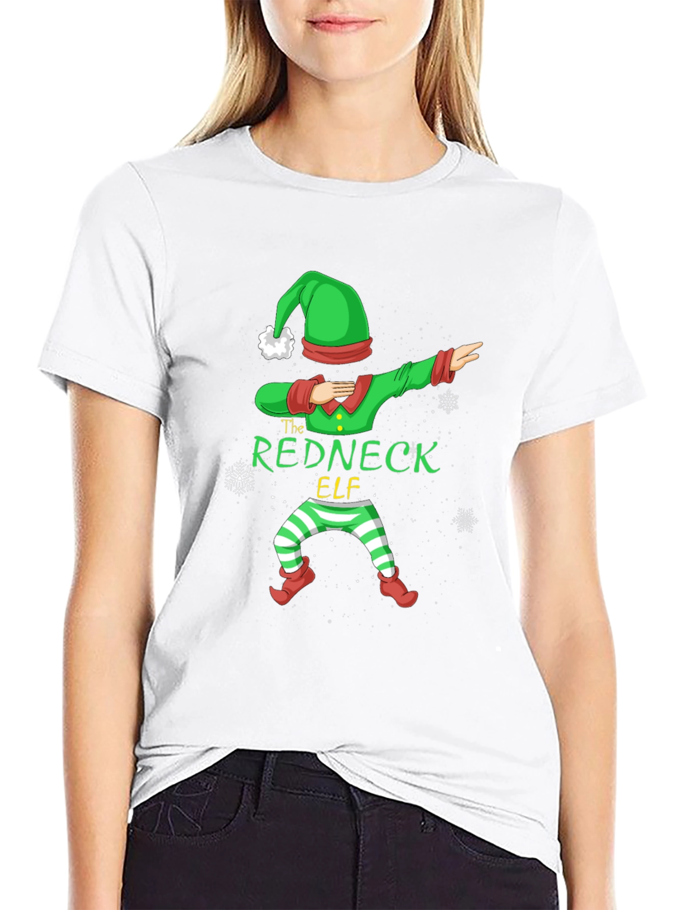 Black Redneck Elf Dabbing Graphic Tee view 9
