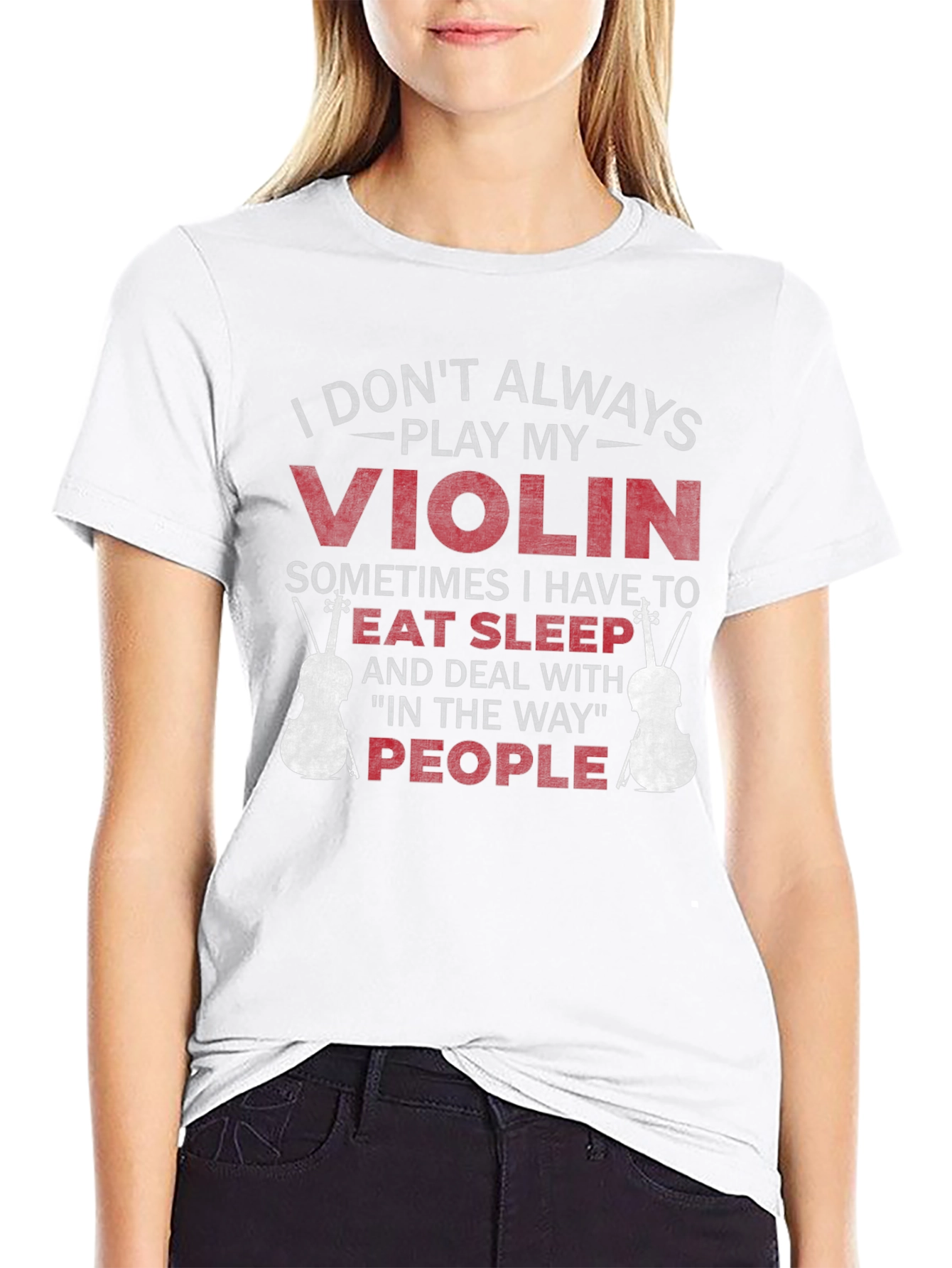Black Violin Player T-Shirt - Eat Sleep People Funny Tee view 9