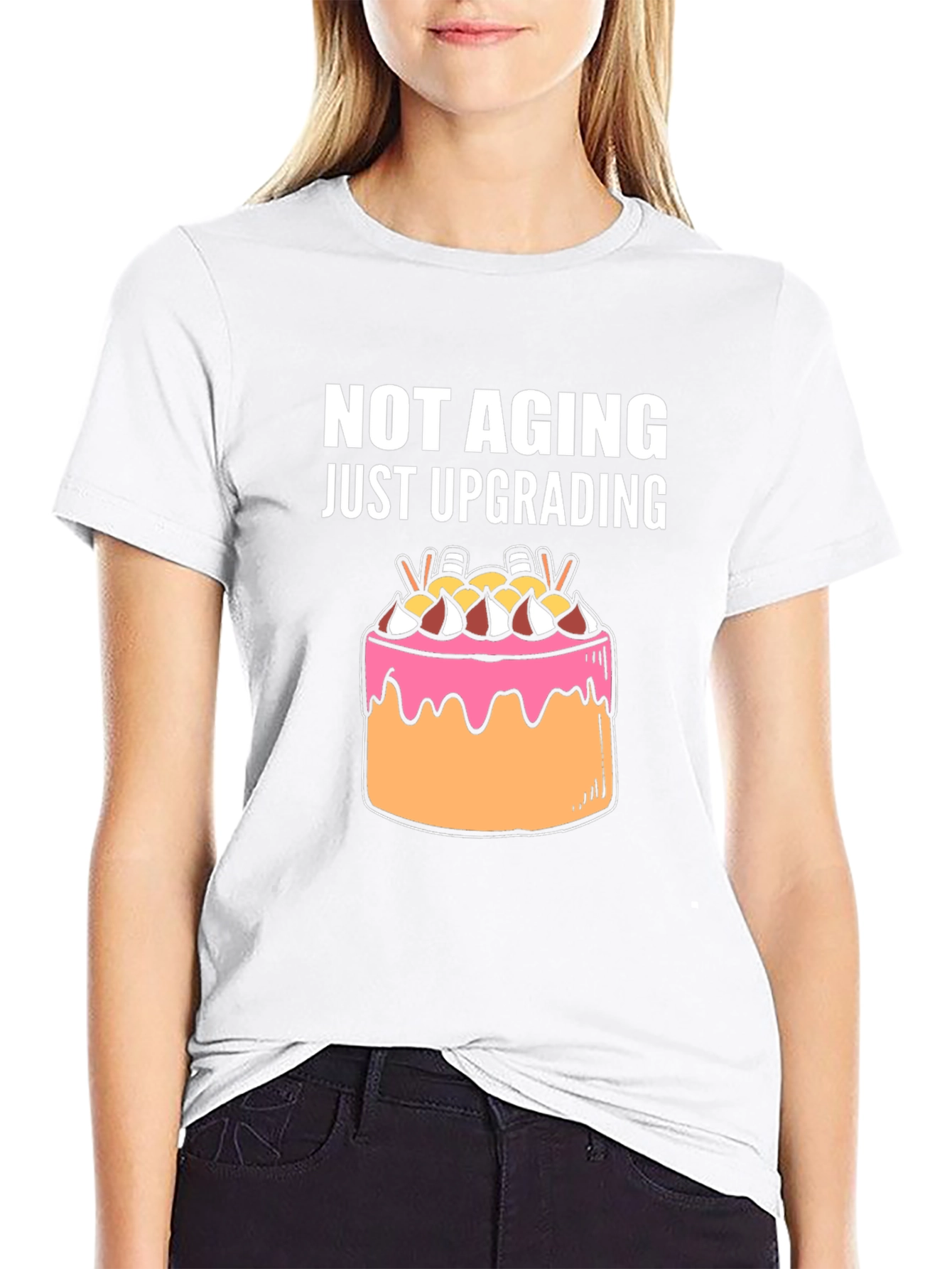 Black Not Aging Upgrading Graphic Tee view 9
