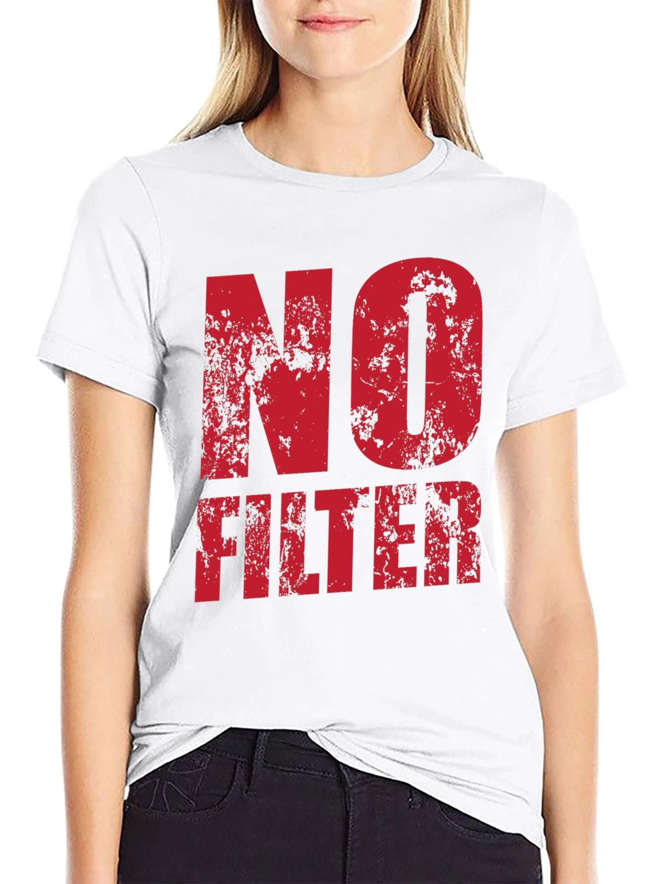 Black No Filter Graphic Tee - Black Cotton T-Shirt view 9