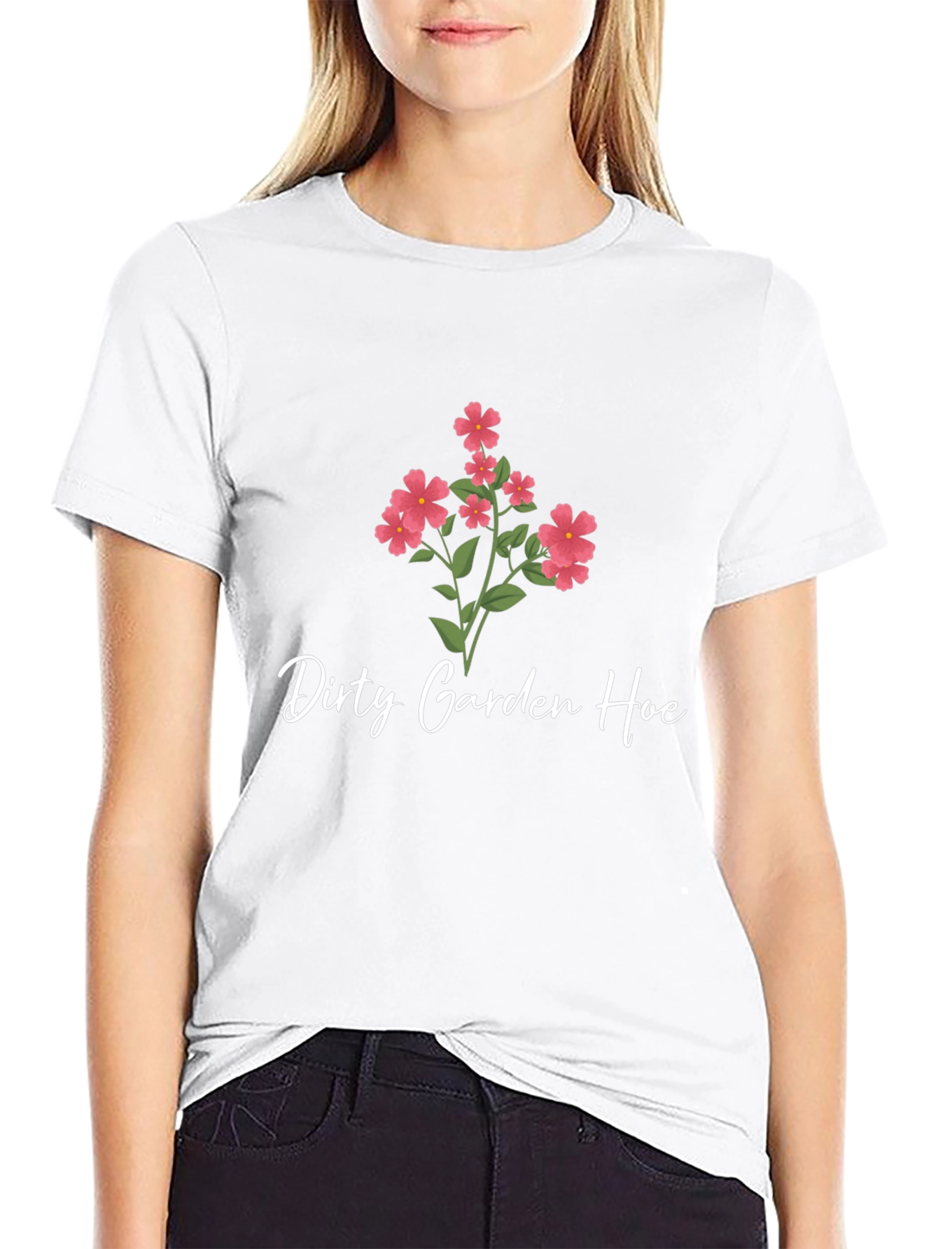 Black Dirty Garden Hoe Tee - Funny Floral Gardening T-Shirt view 9