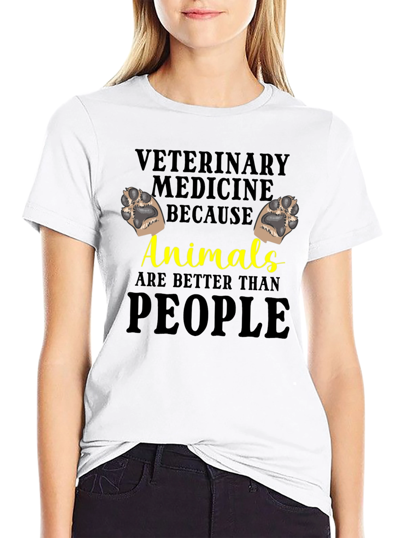 Black Veterinary Medicine Animals Tee view 9