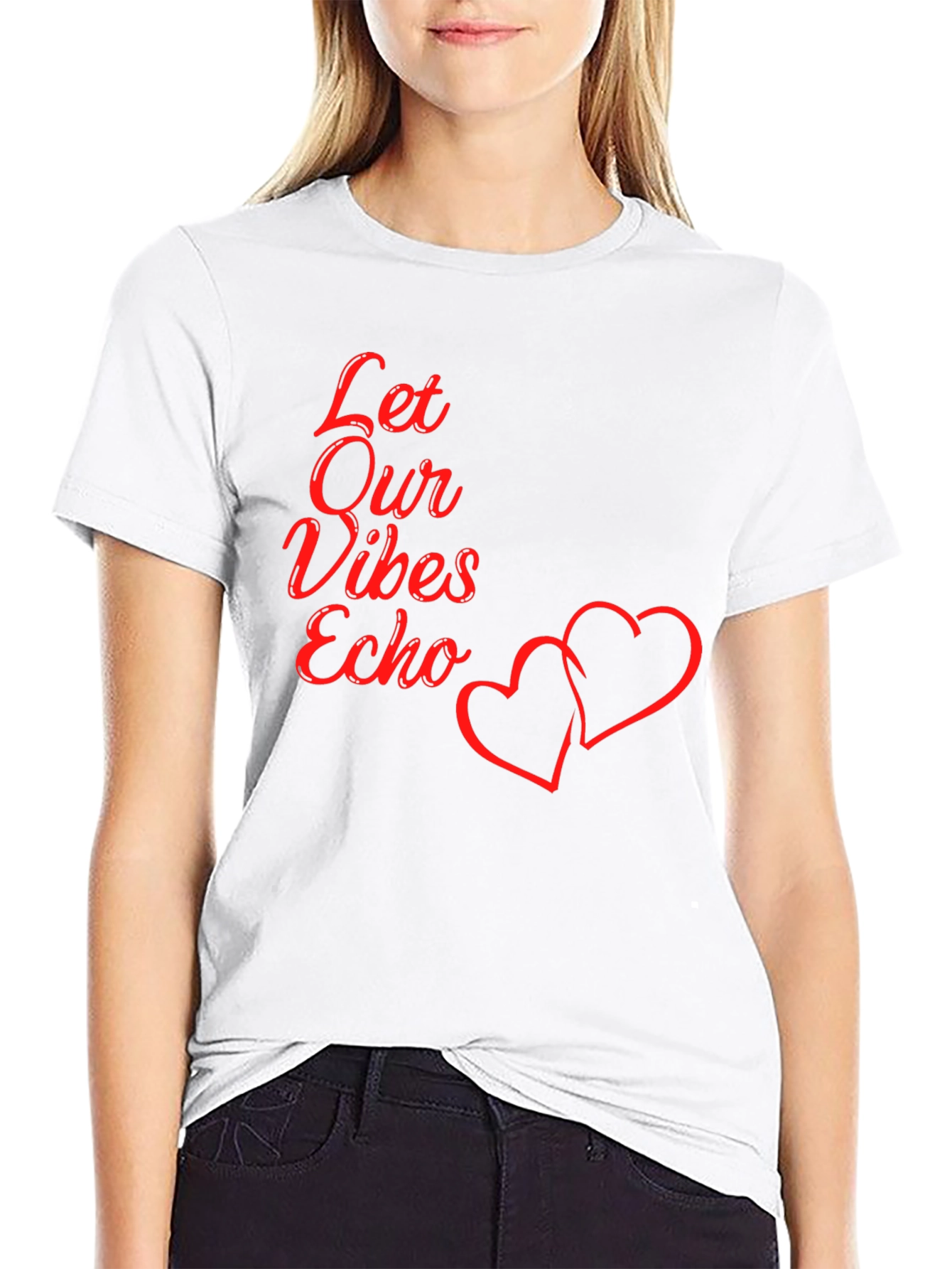 Black Let Our Vibes Echo Graphic Tee - Black view 9
