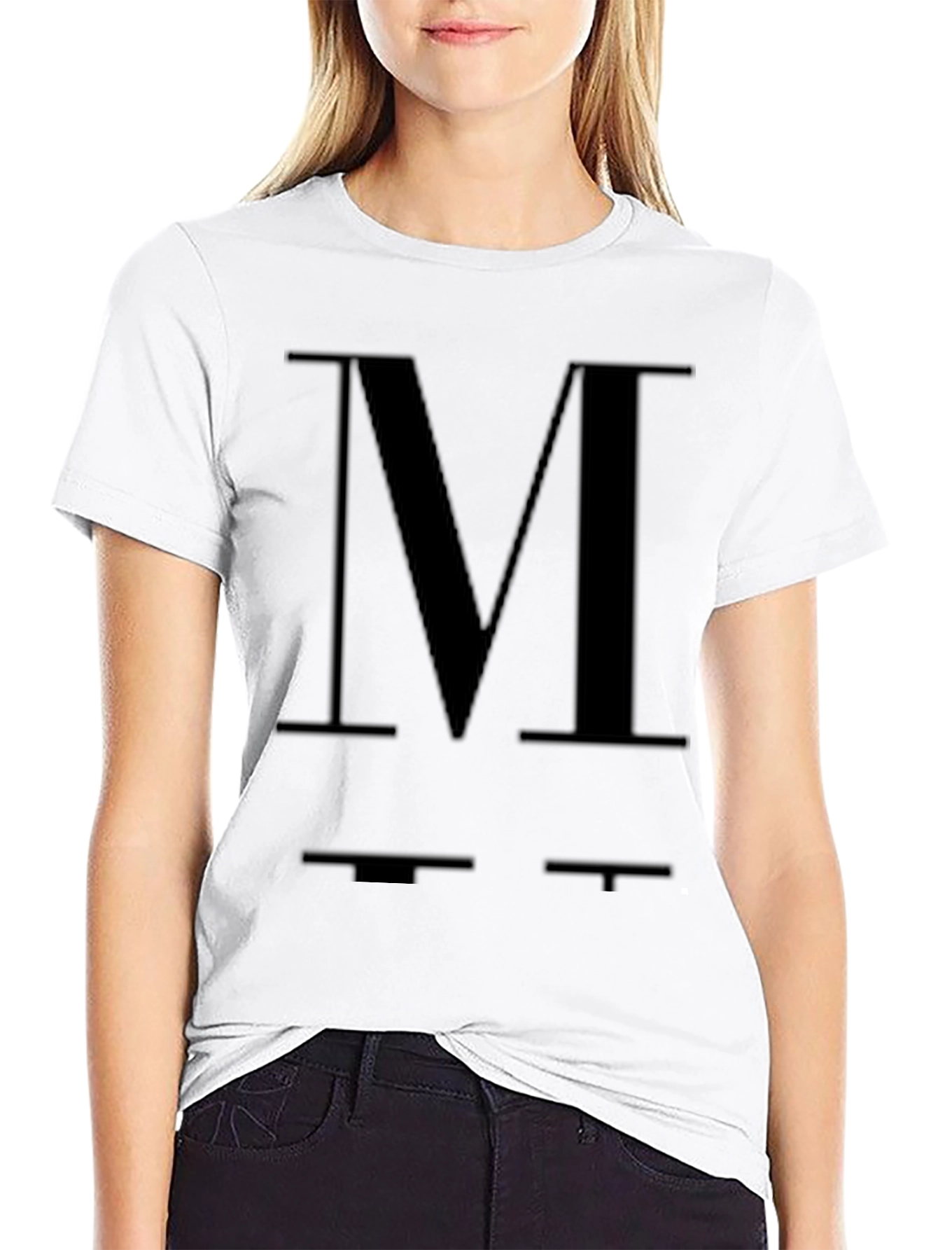 Bold 'M' Graphic Black T-Shirt - 9