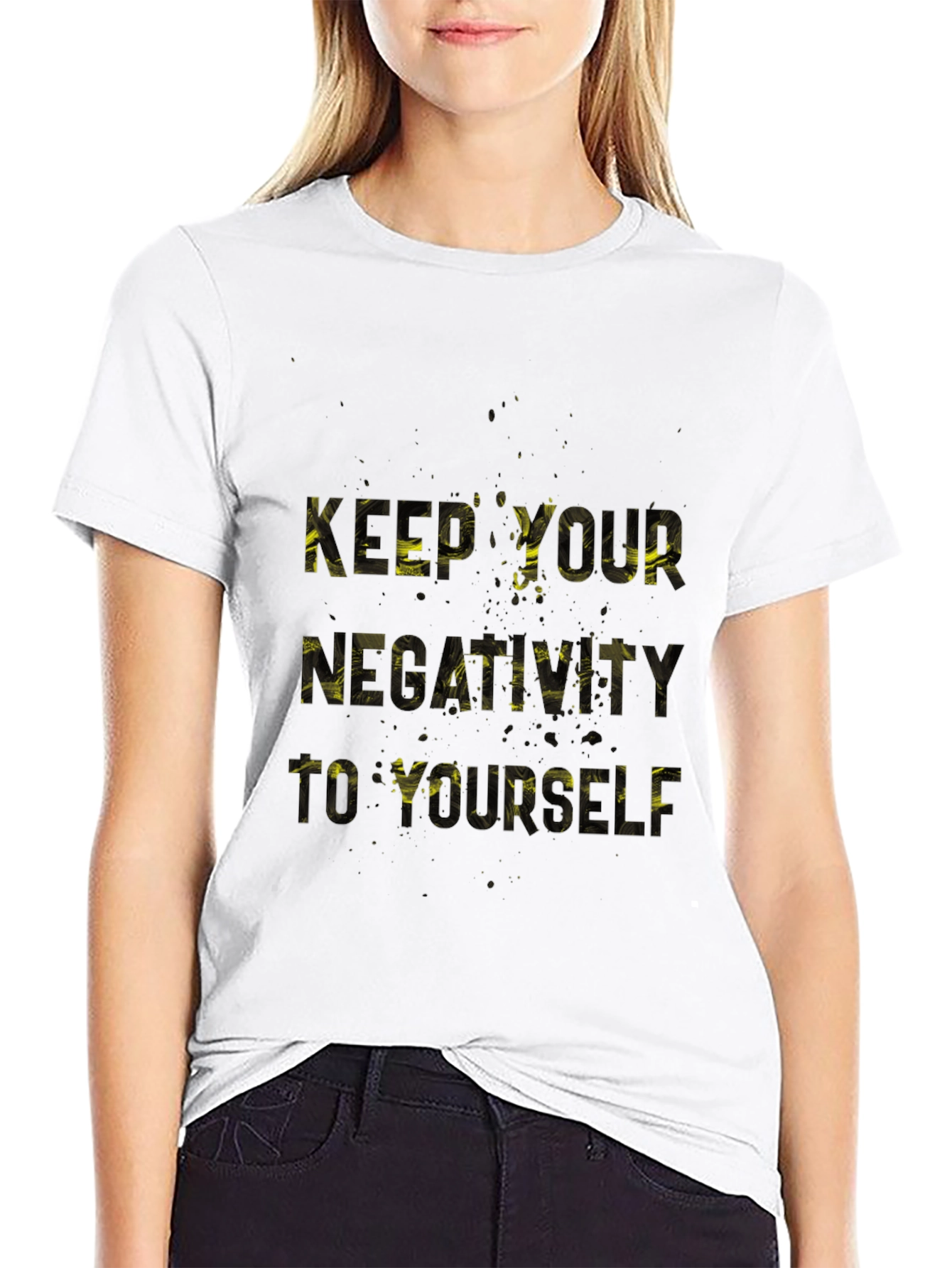 Black Keep Your Negativity T-Shirt view 9