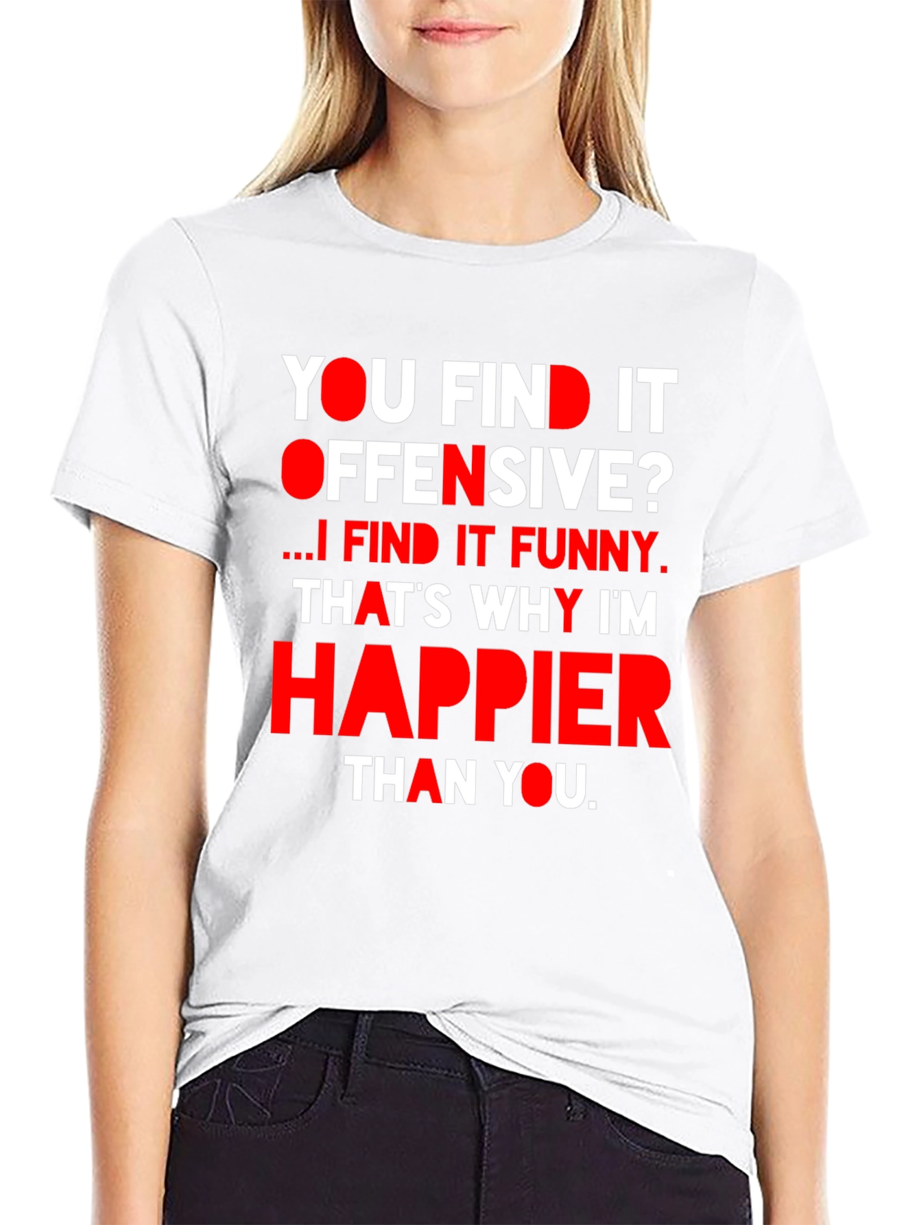 Black Offensive Humor T-Shirt: I Find It Funny view 9