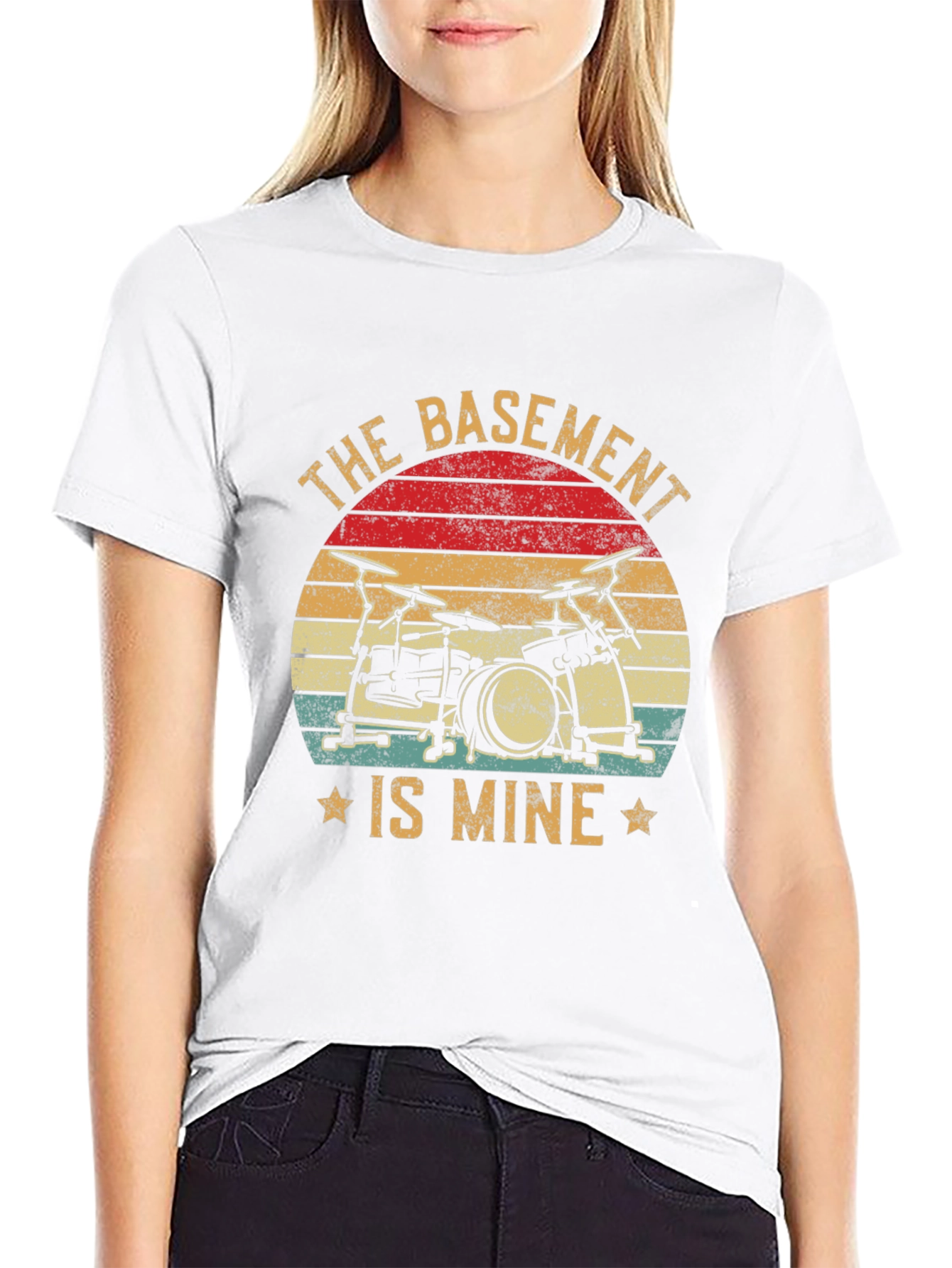 Black The Basement is Mine Drummer T-Shirt view 9