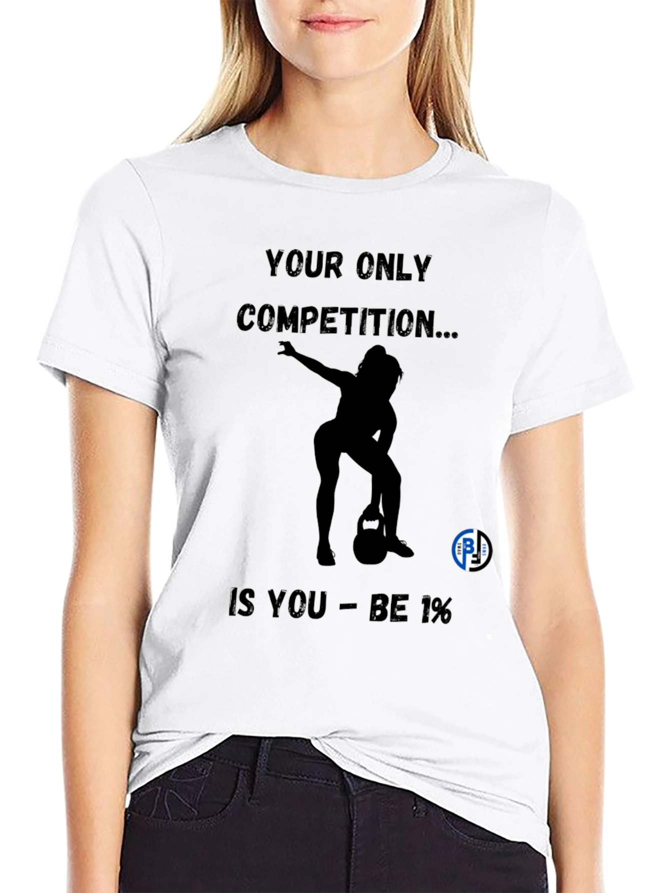 Black Motivational Black T-Shirt - Be 1% Competition view 9