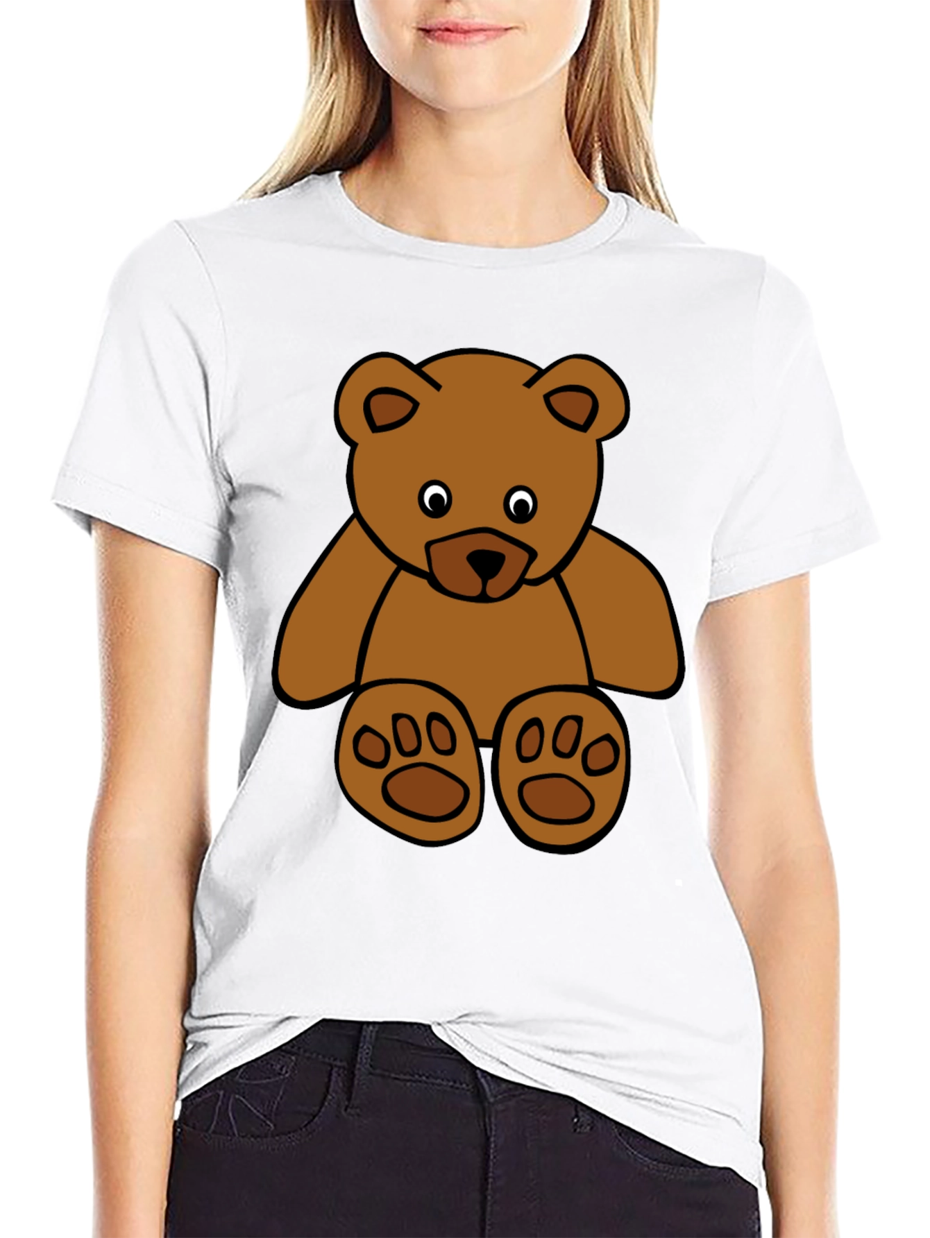 Black Teddy Bear Graphic Tee - Soft Cotton Blend view 9