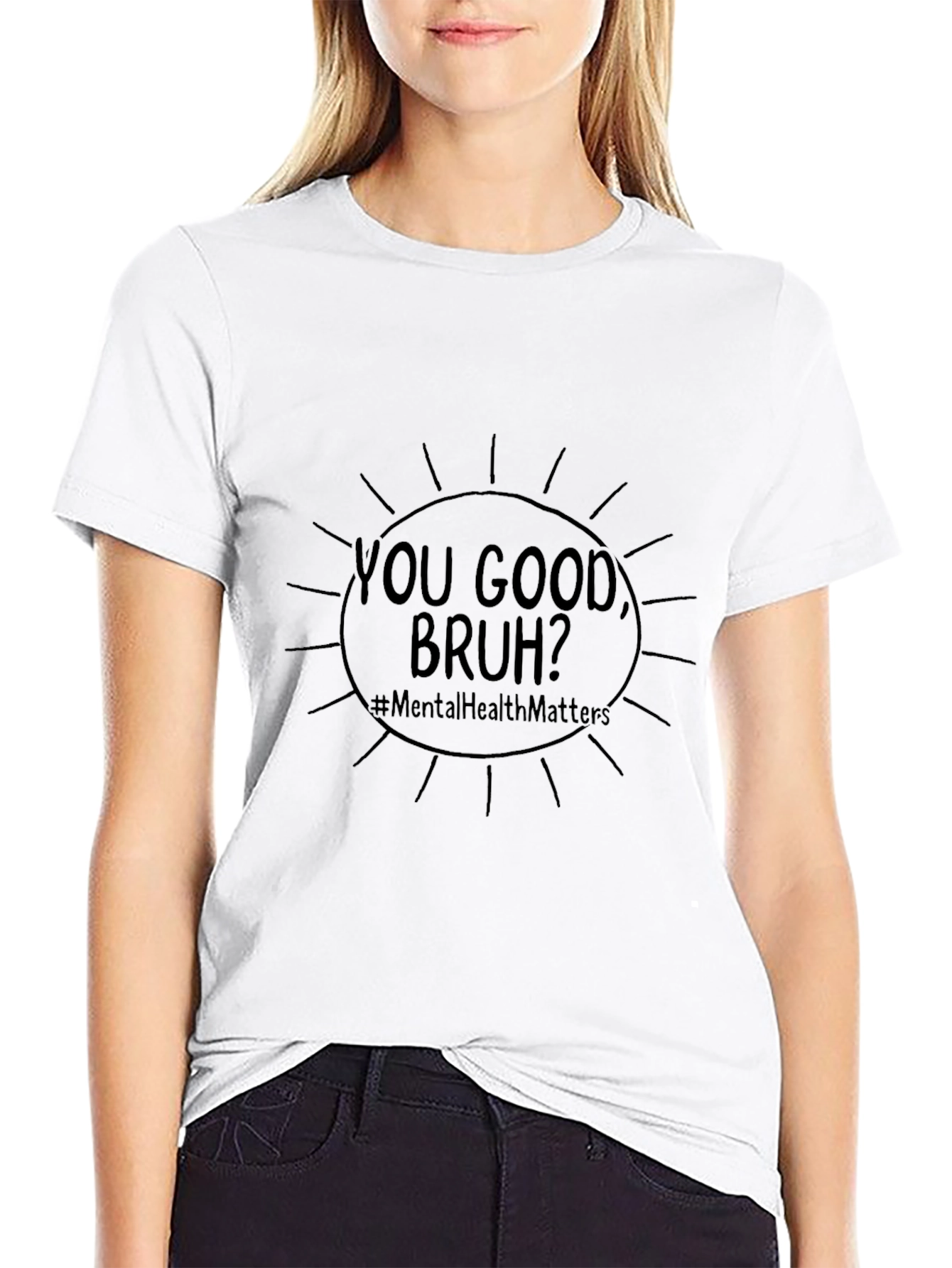 Black You Good Bruh? Mental Health T-Shirt view 9