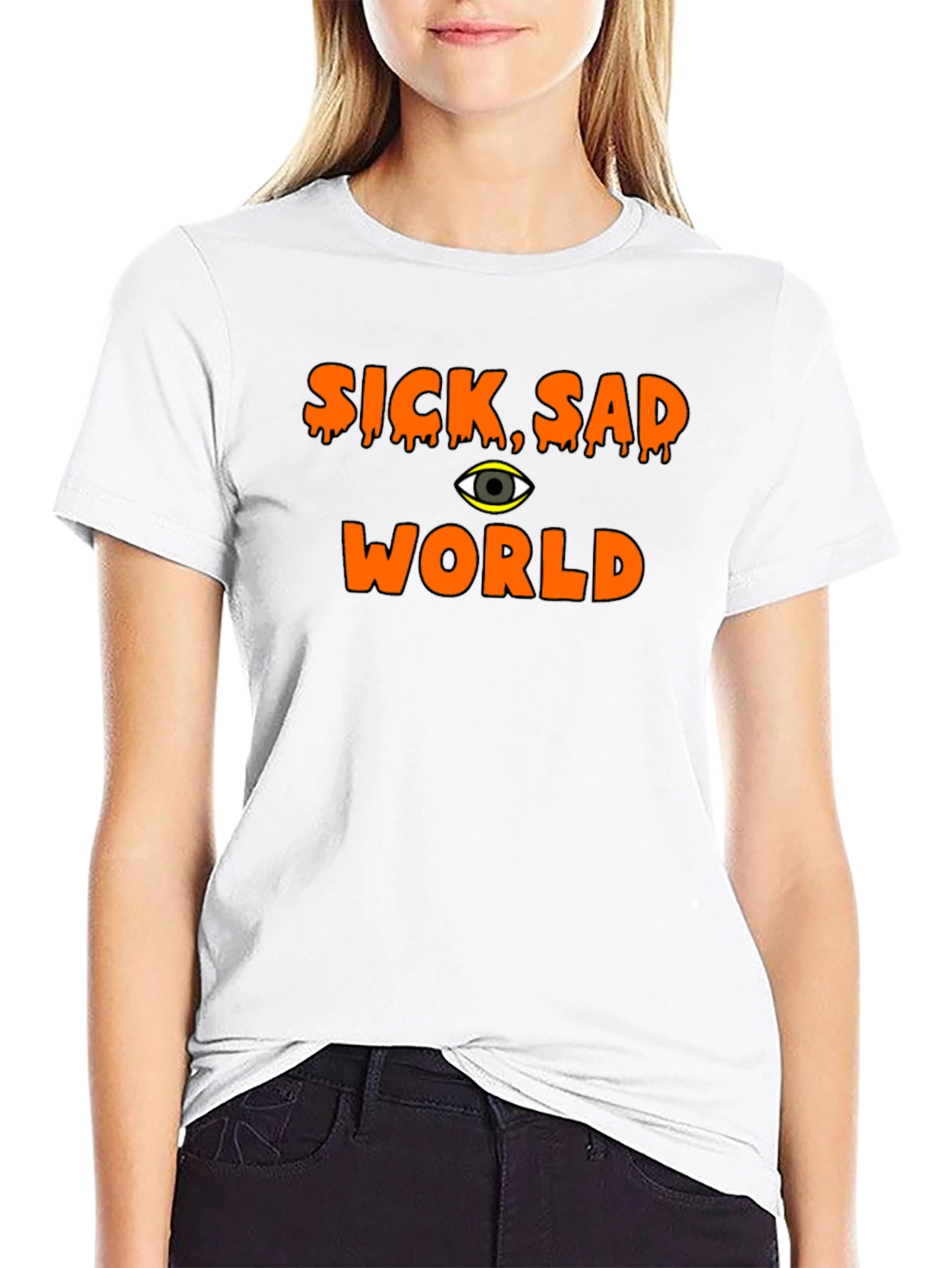 Black Sick Sad World Graphic T-Shirt - Black view 9