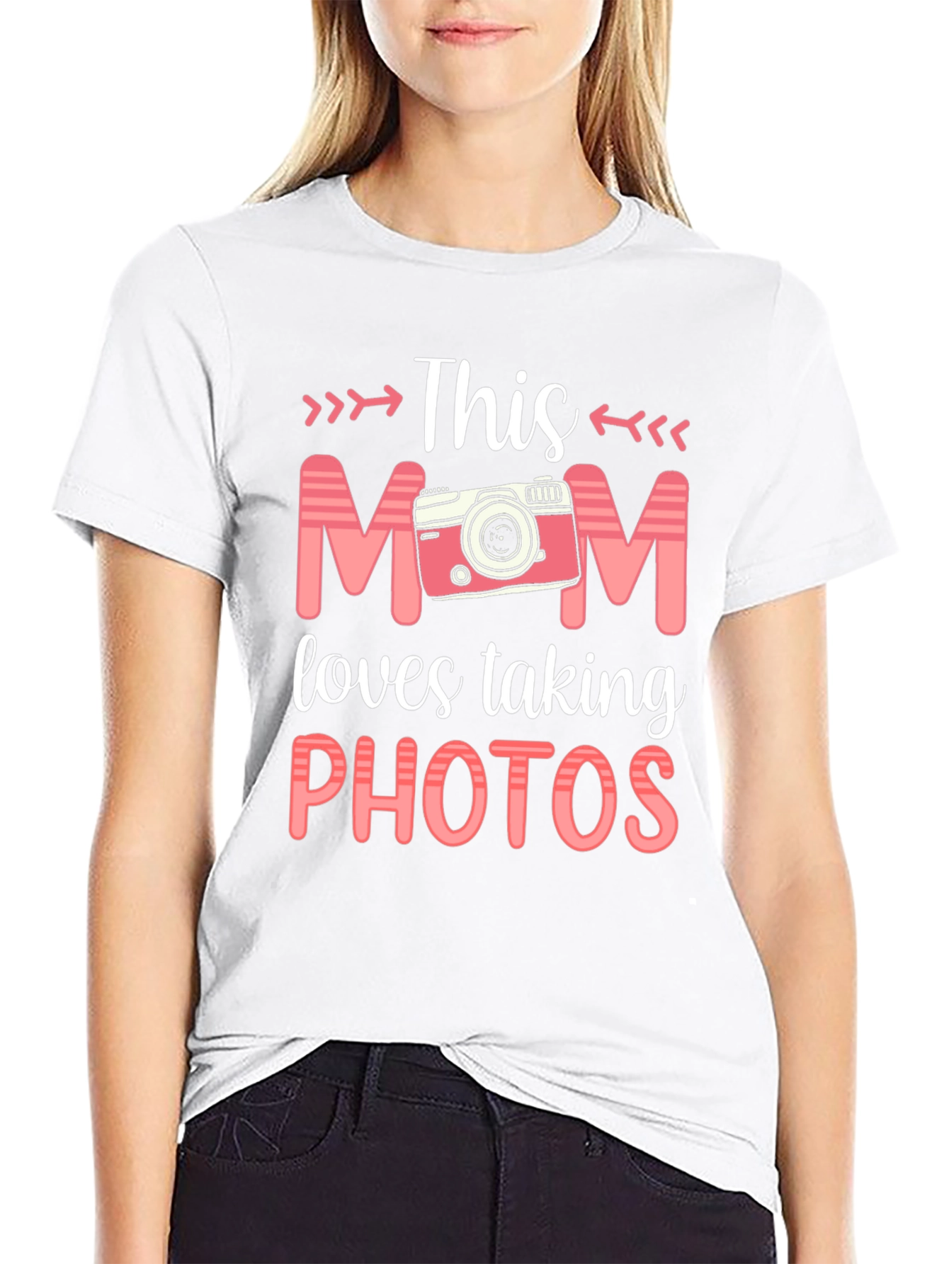 Black This Mom Loves Taking Photos T-Shirt - Camera Design view 9