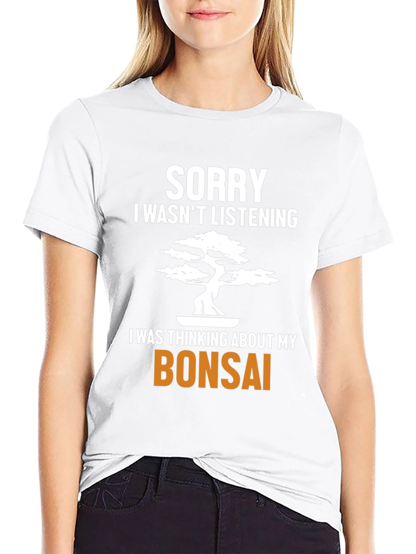 Black Bonsai Tree T-Shirt - Sorry I Wasn't Listening Funny Tee view 9