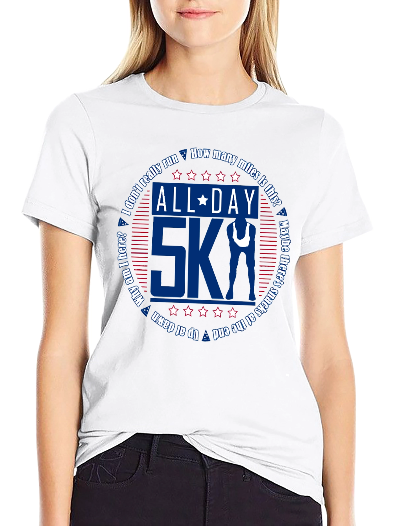 Black All Day 5K T-Shirt - Men's Graphic Tee view 9