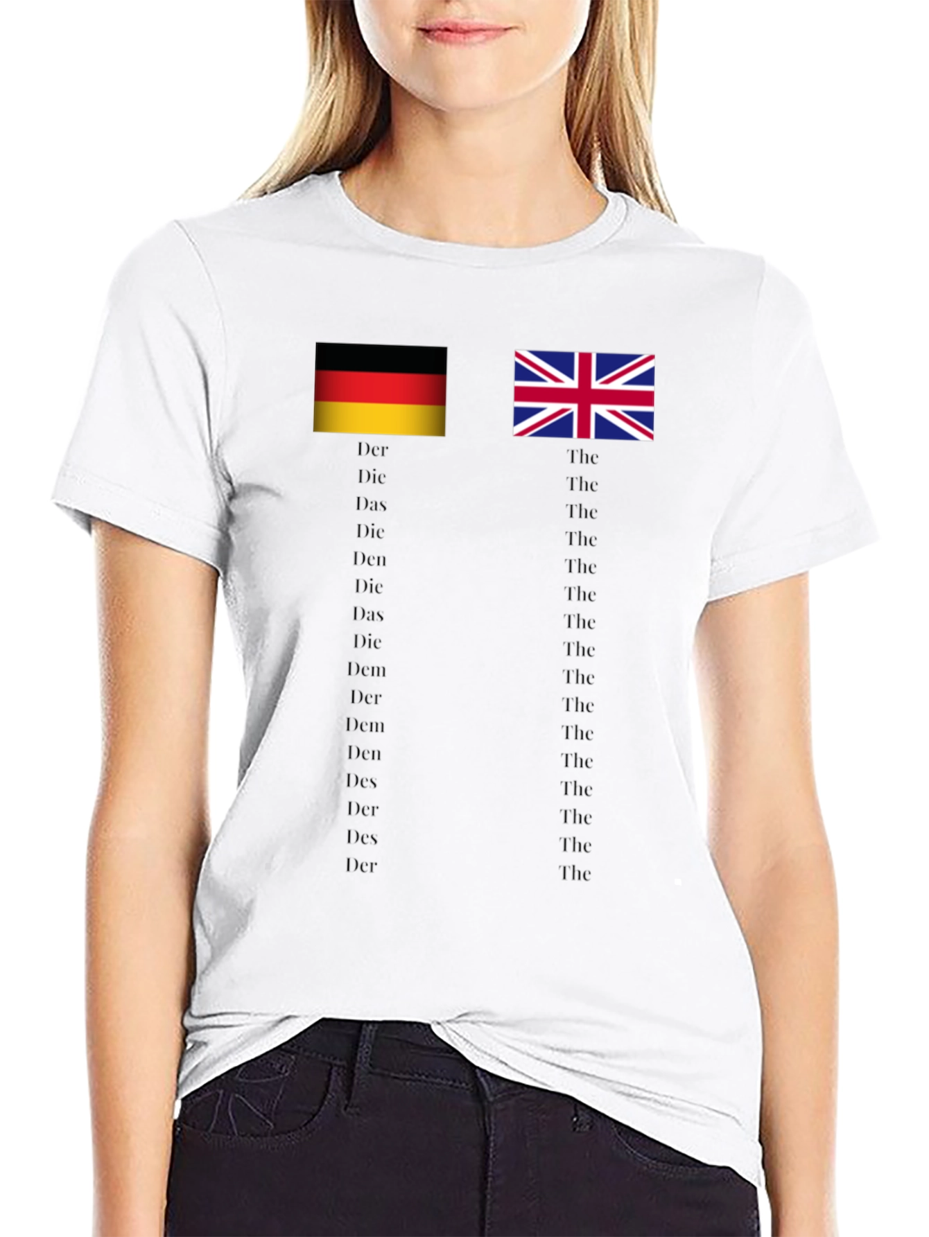 Black Funny German English Grammar T-Shirt view 9