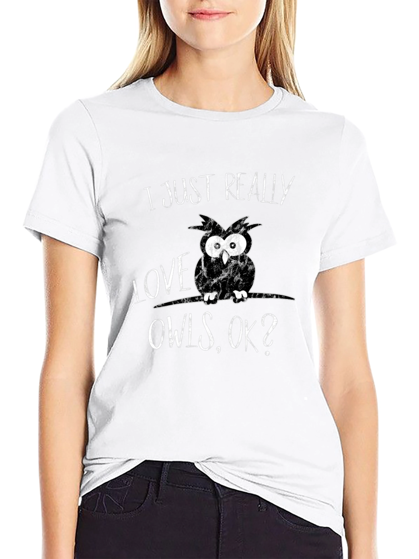 Black I Just Really Love Owls T-Shirt - Black view 9