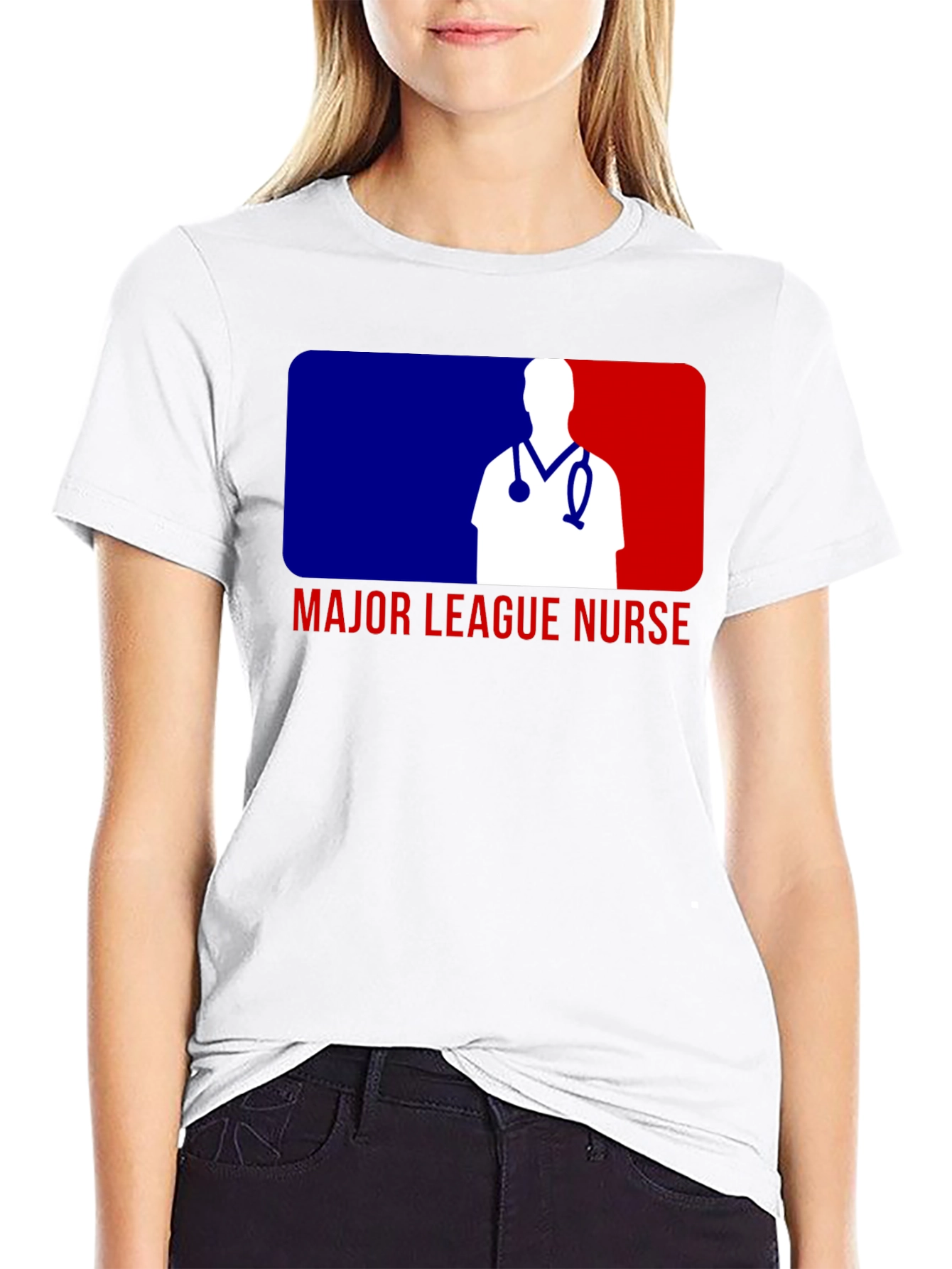 Black Major League Nurse T-Shirt - Baseball Inspired Design view 9