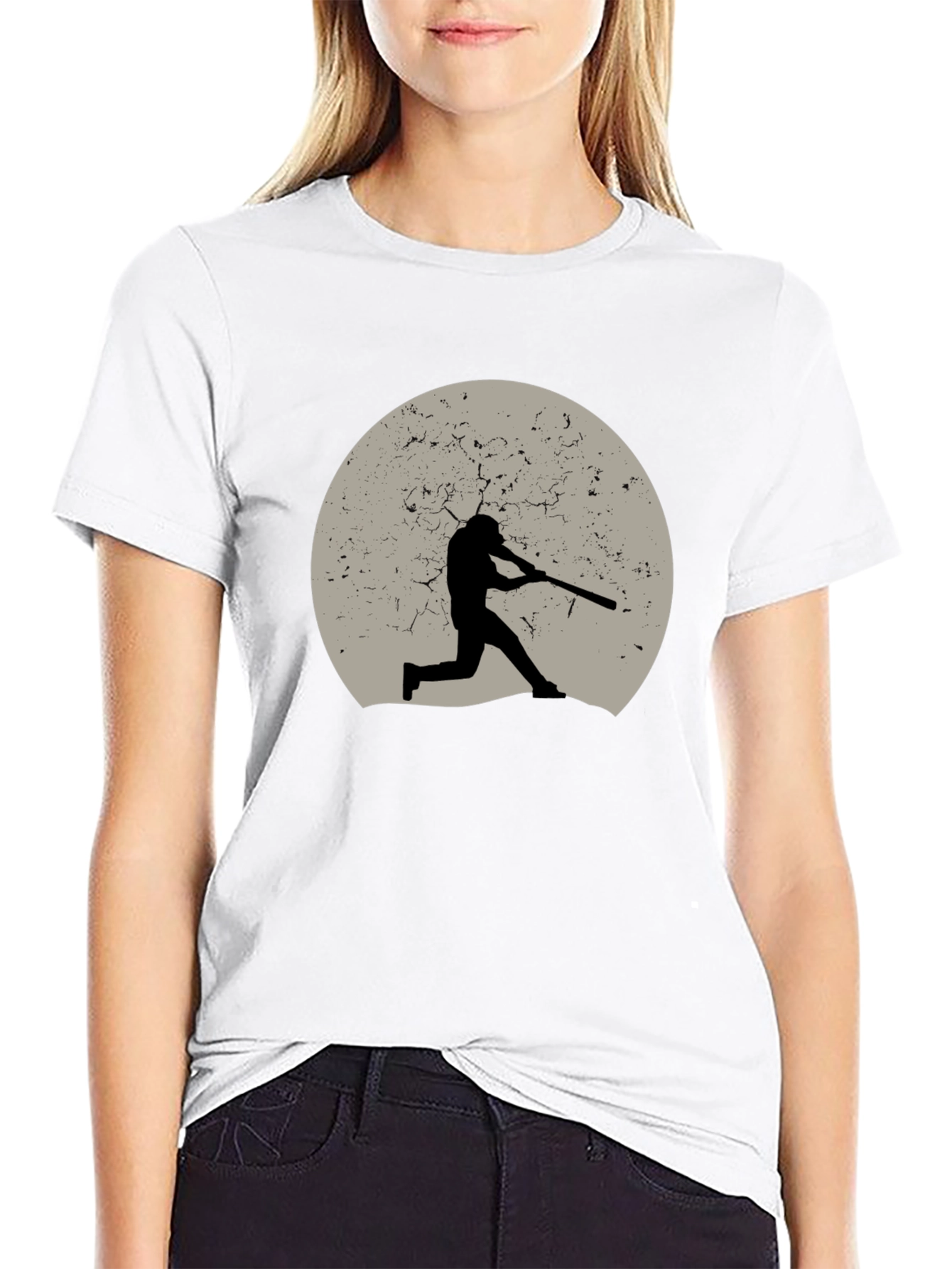 Black Baseball Silhouette Graphic Tee - Black view 9