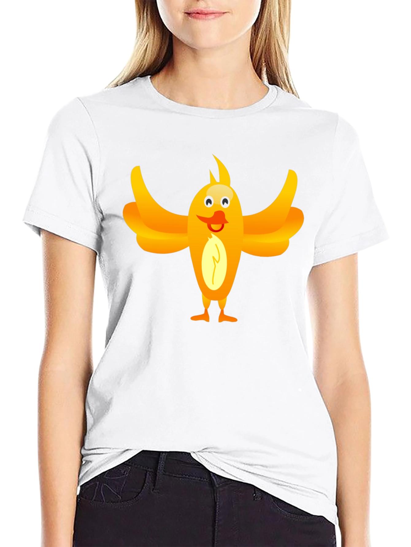 Black Funny Bird Graphic Tee - Unisex Black T-Shirt view 9