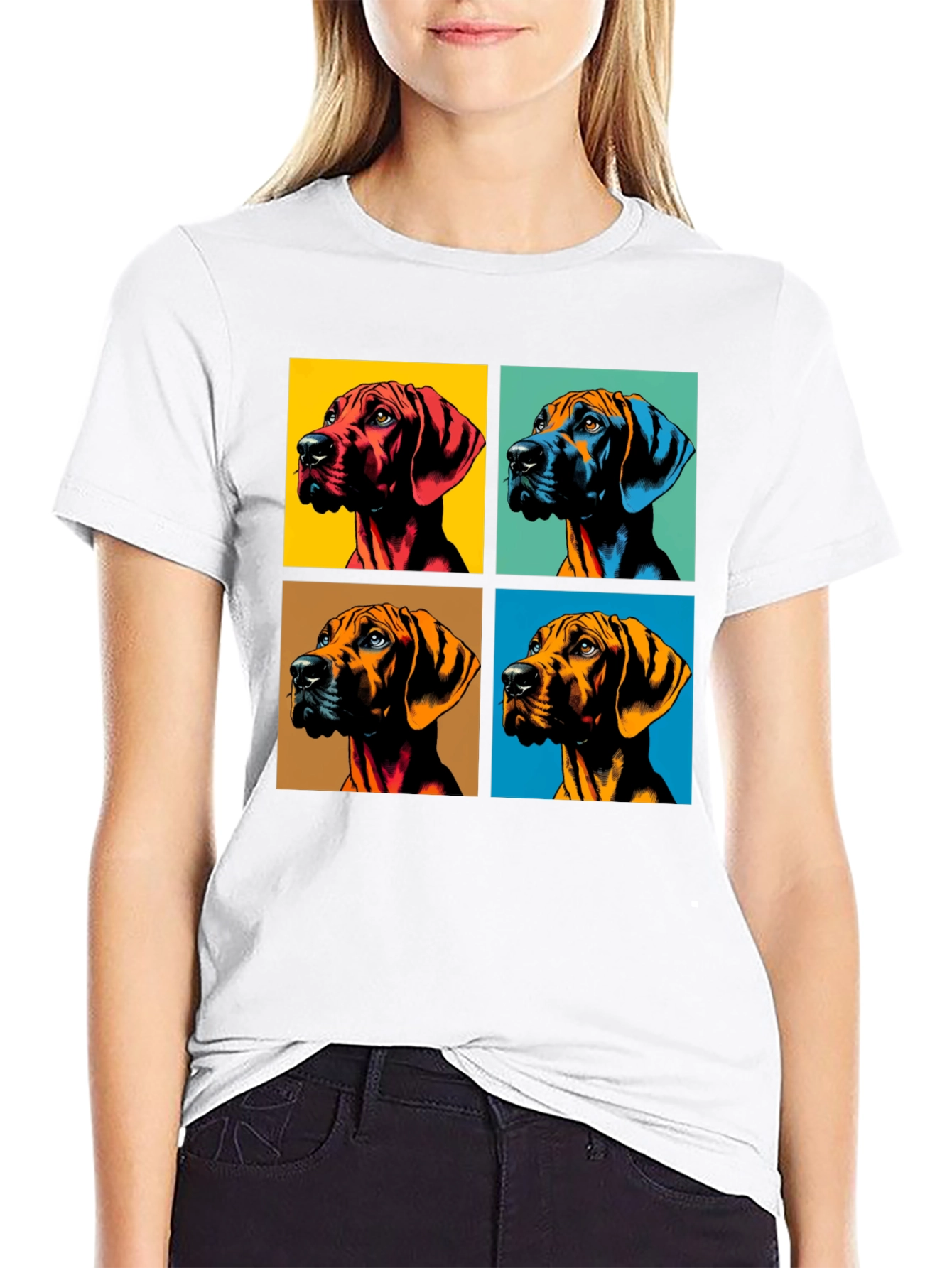 Black Pop Art Dog Portrait Graphic Tee view 9