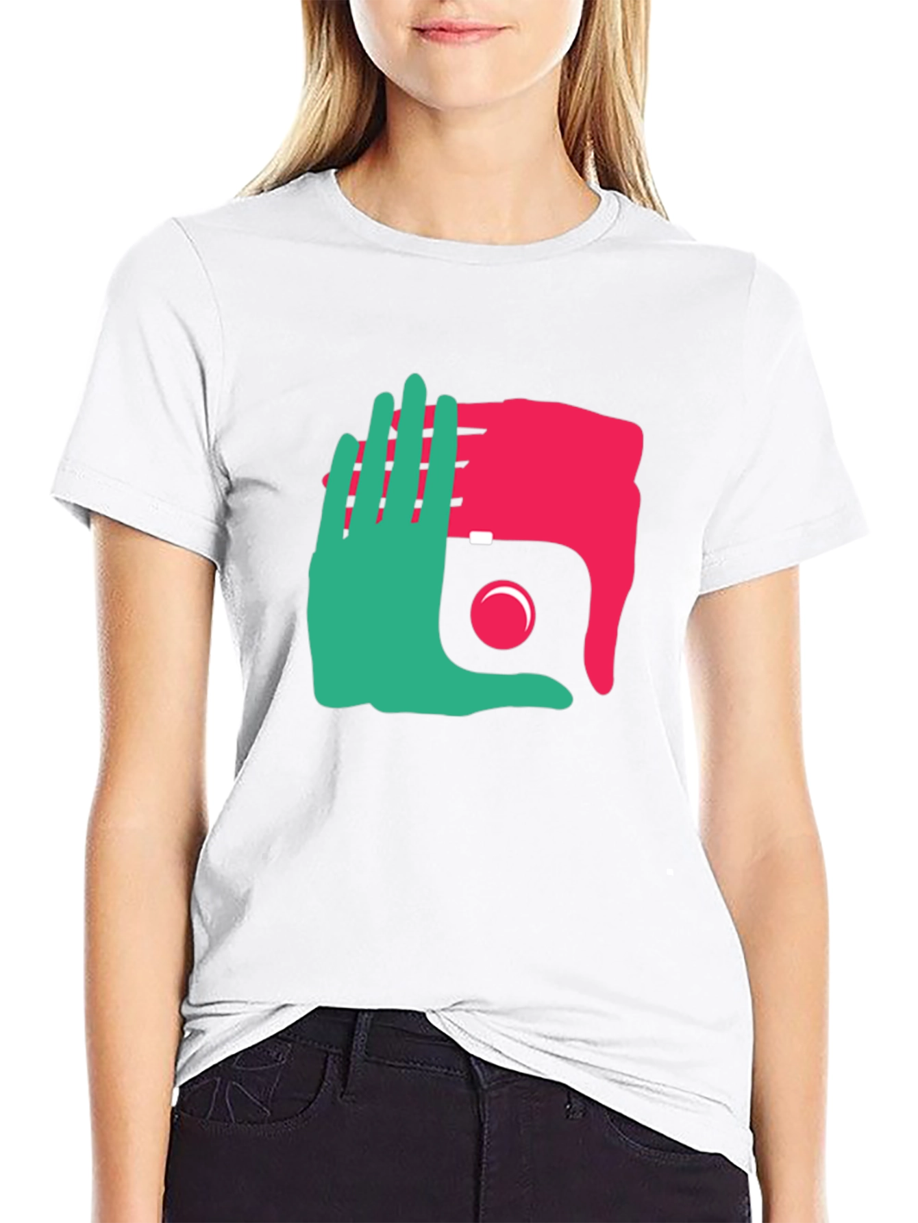 Black Yin Yang Hands Graphic Tee - Unique Design view 9