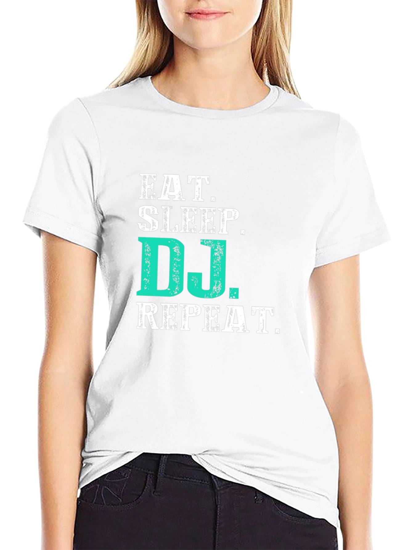 Black Eat Sleep DJ Repeat Graphic Tee - Black T-Shirt view 9