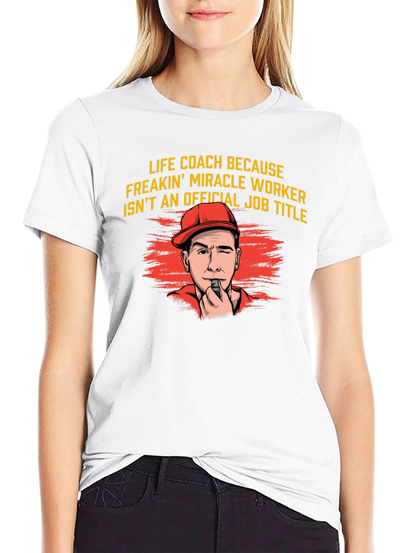 Black Life Coach Miracle Worker Graphic Tee view 9