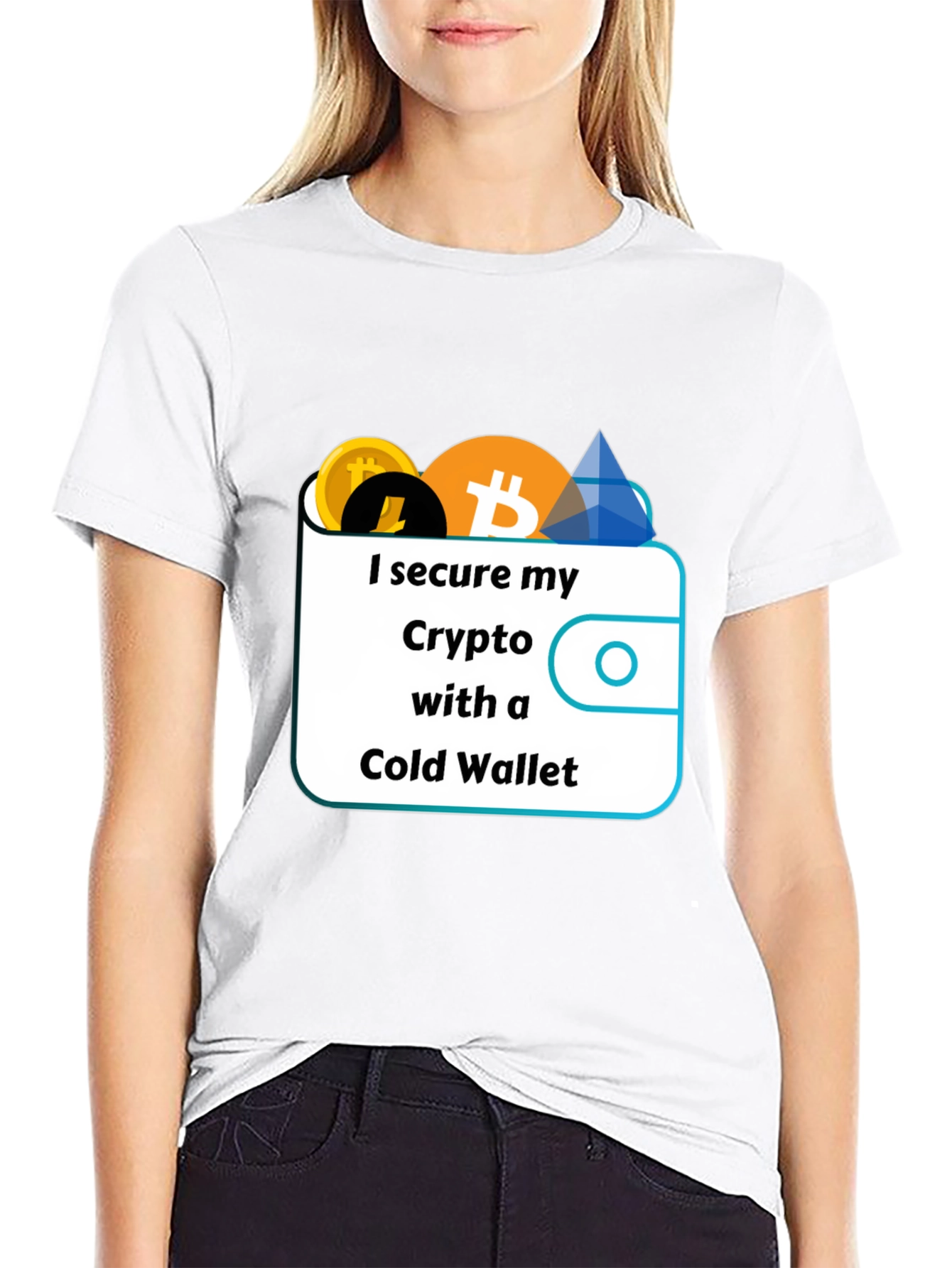 Black Secure Crypto Cold Wallet T-Shirt view 9