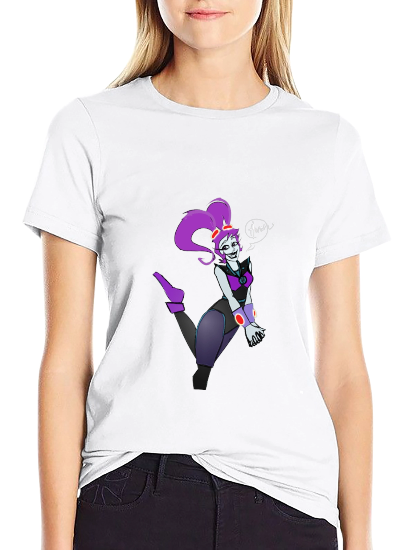 Black Cartoon Character Graphic T-Shirt view 9