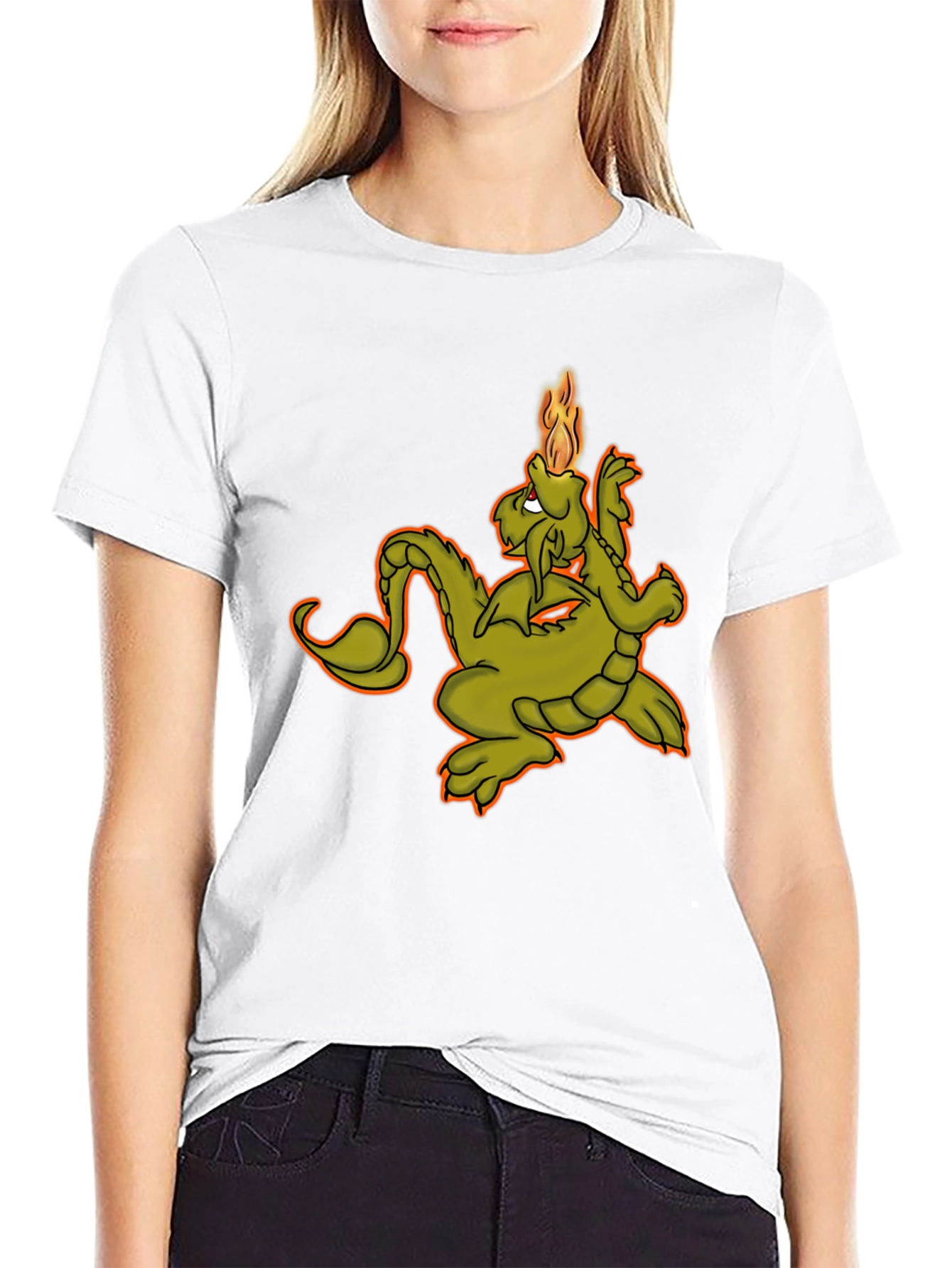 Black Dragon Fire T-Shirt - Black Graphic Tee view 9