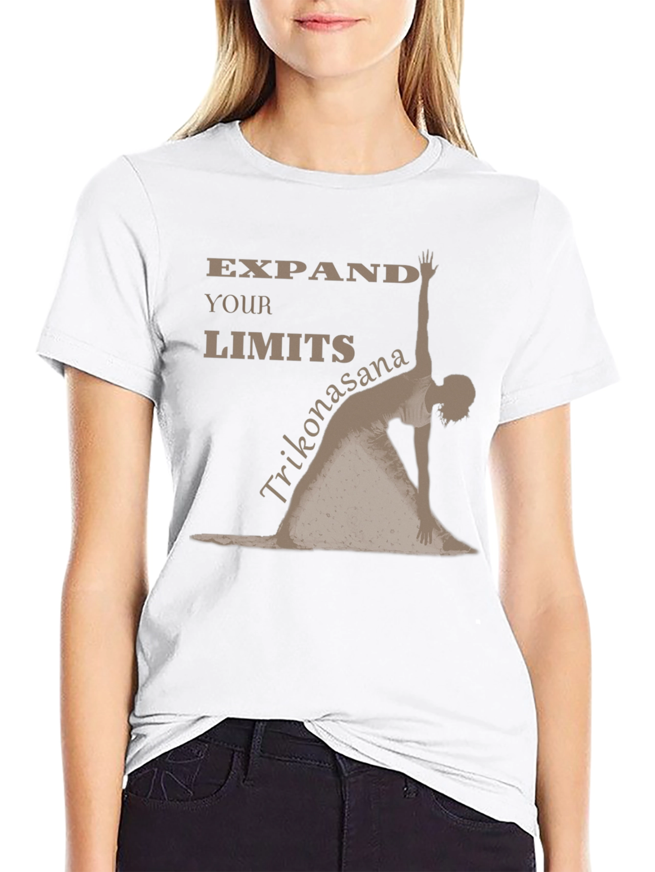 Black Expand Your Limits Yoga Pose Black T-Shirt view 9