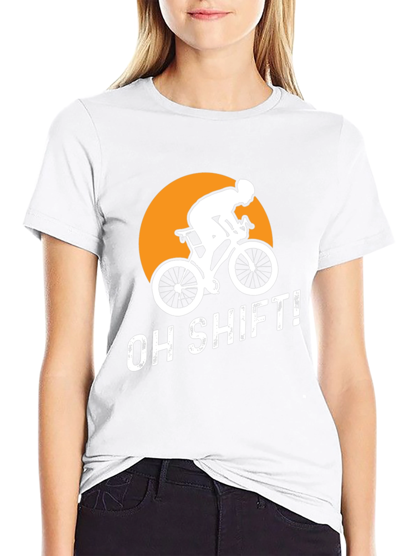 Black Oh Shift! Cyclist Graphic Tee view 9