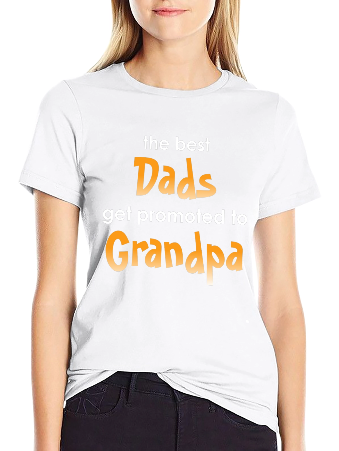Black Best Dads Get Promoted to Grandpa Graphic T-Shirt view 9