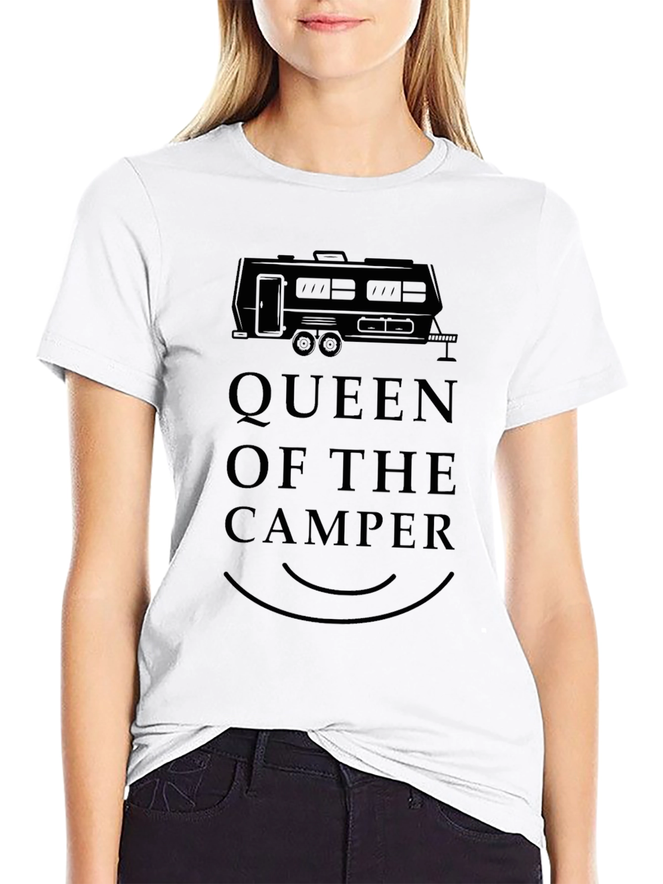 Black Queen of the Camper Black Graphic Tee view 9