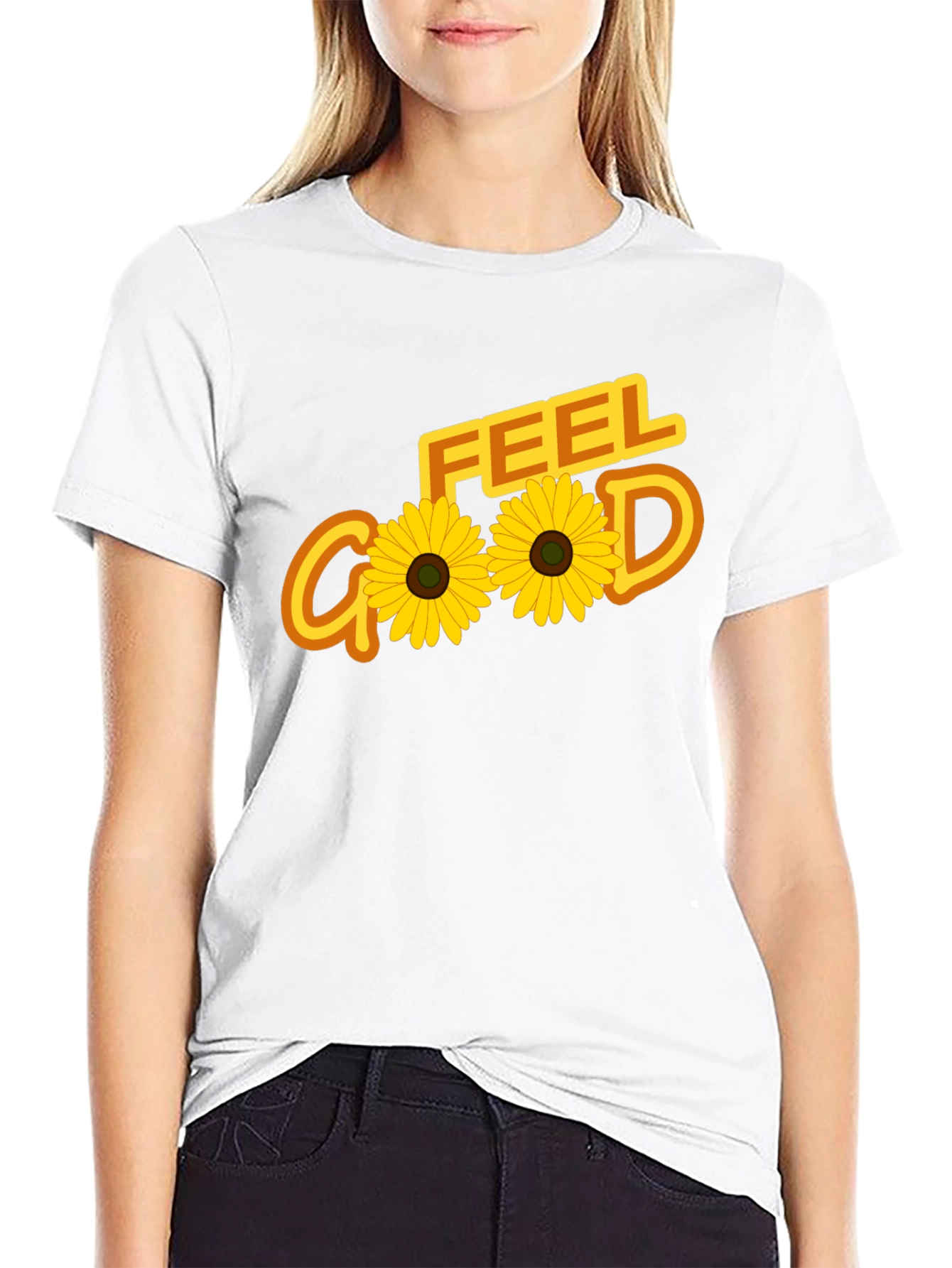 Black Feel Good Sunflower Graphic Tee - Black view 9