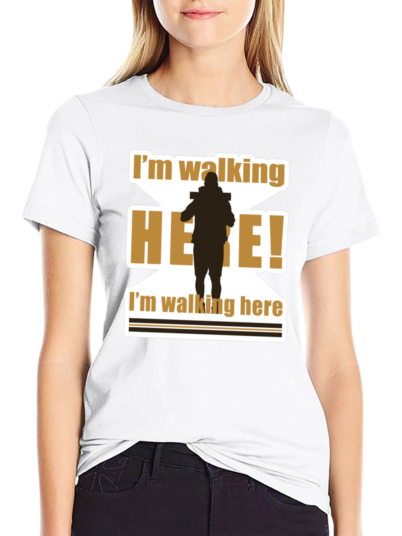 Black I'm Walking Here T-Shirt Funny Movie Quote view 9