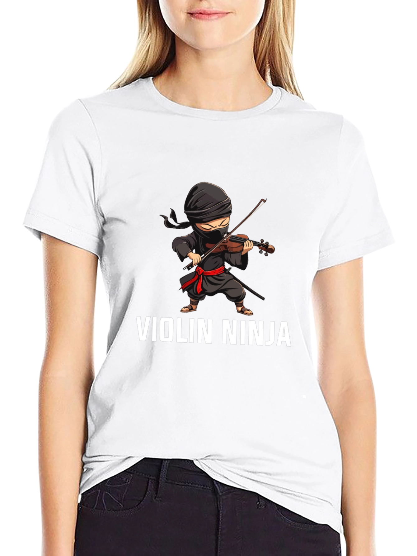 Black Violin Ninja Graphic Tee - Unique Musician T-Shirt view 9