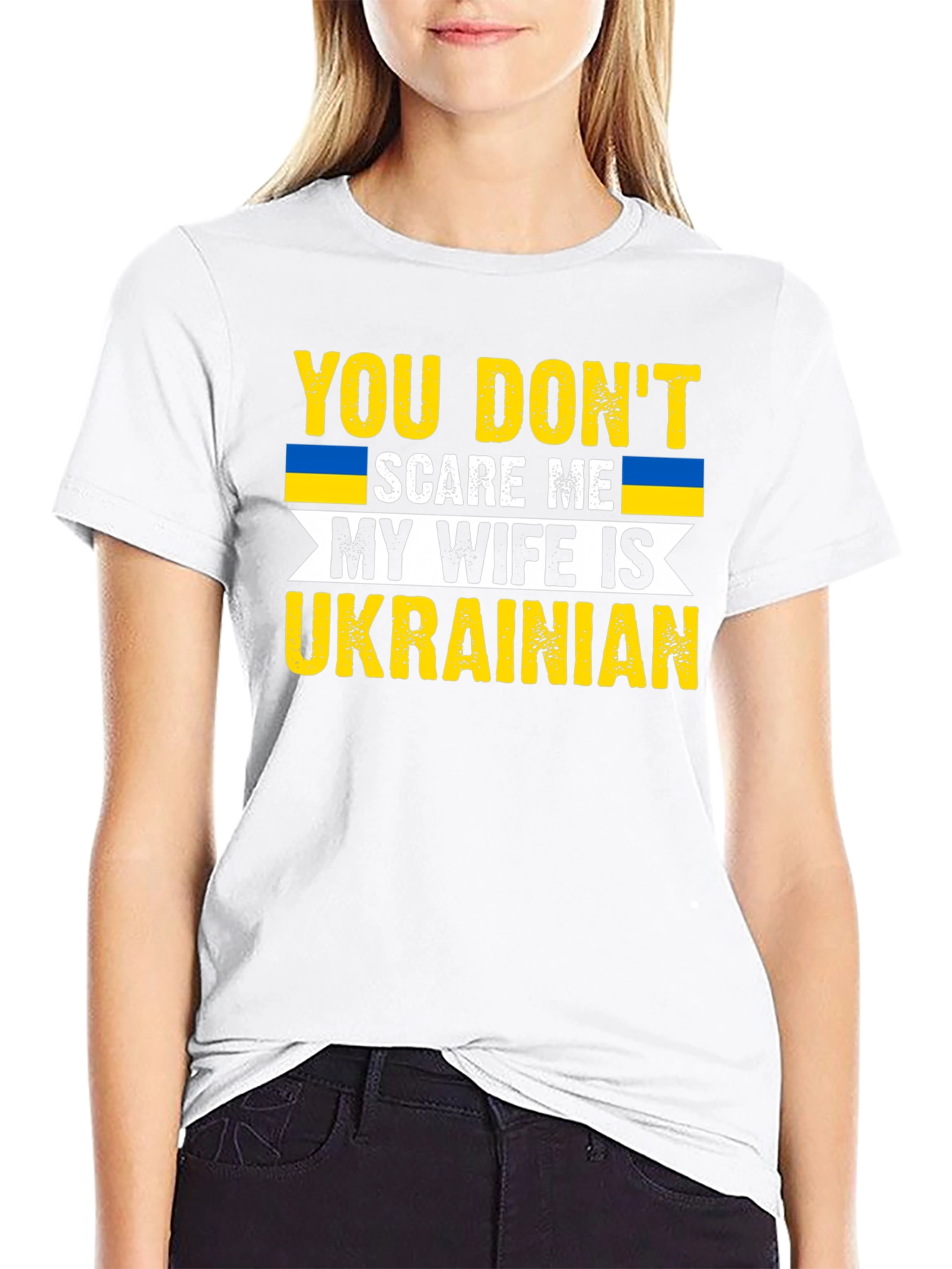 Black Funny Ukrainian Wife T-Shirt: You Don't Scare Me view 9
