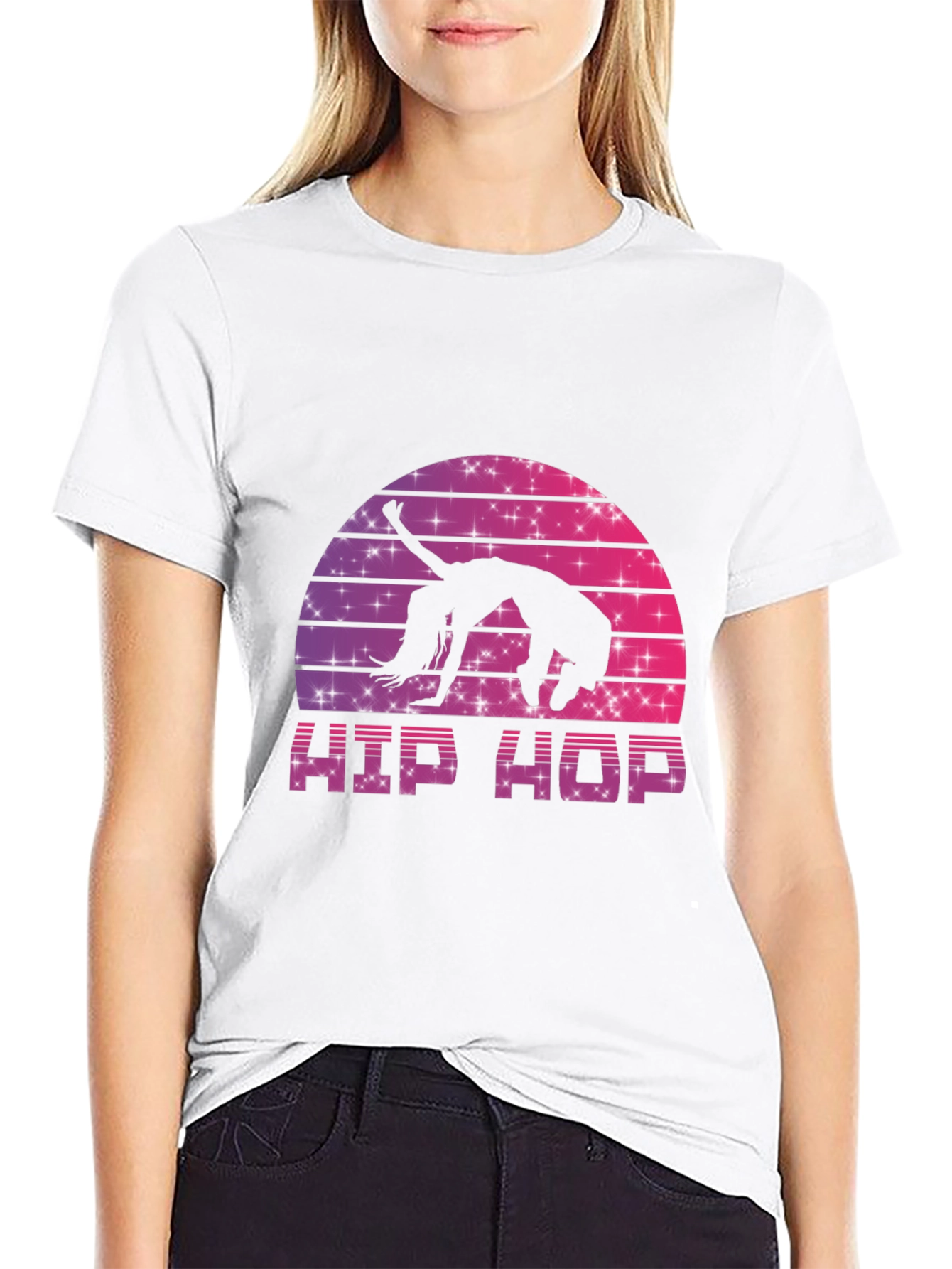 Black Retro Hip Hop Dance T-Shirt view 9