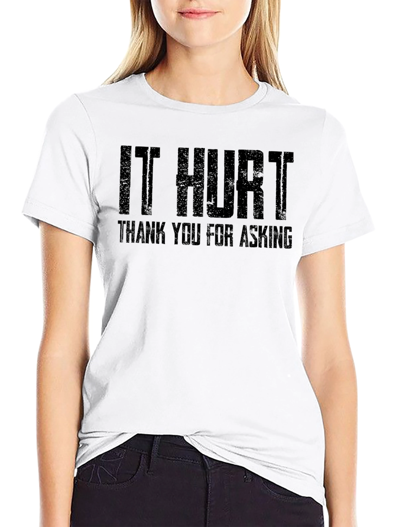 Black It Hurt Tee - Funny Casual Graphic T-Shirt for Men view 9