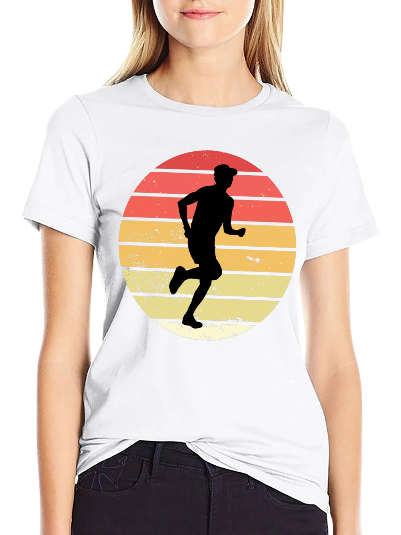 Black Retro Runner Graphic T-Shirt view 9