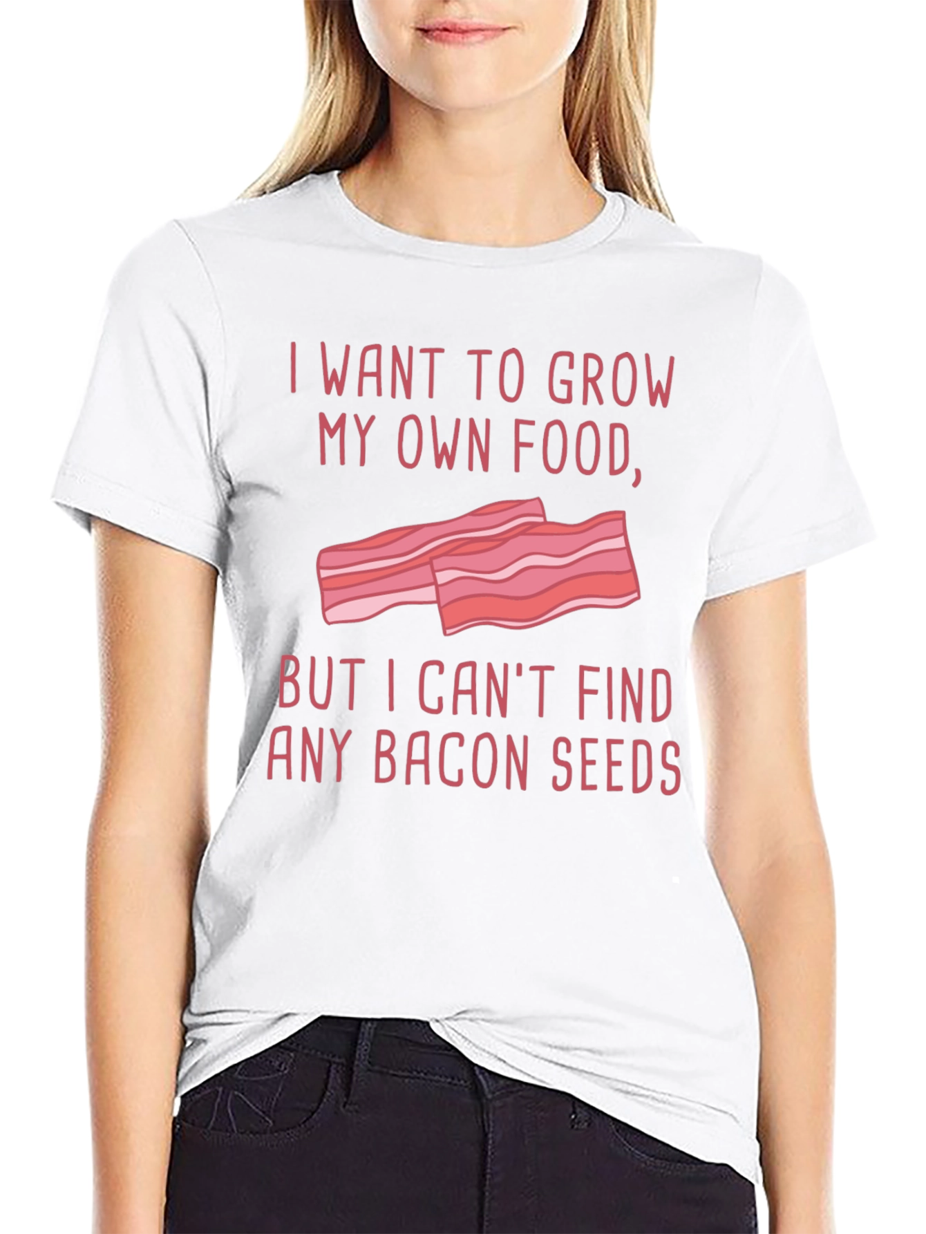 Black Funny Bacon Seeds Graphic T-Shirt view 9