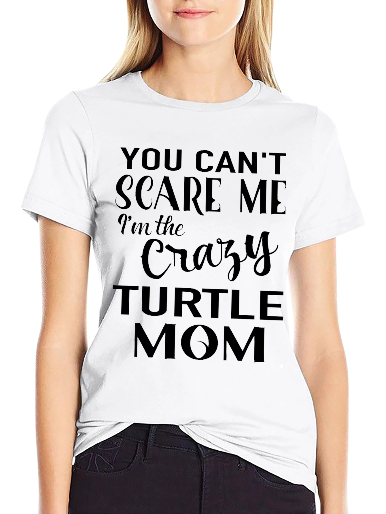 Black Crazy Turtle Mom Graphic Tee - Funny Mother's Day Shirt view 9