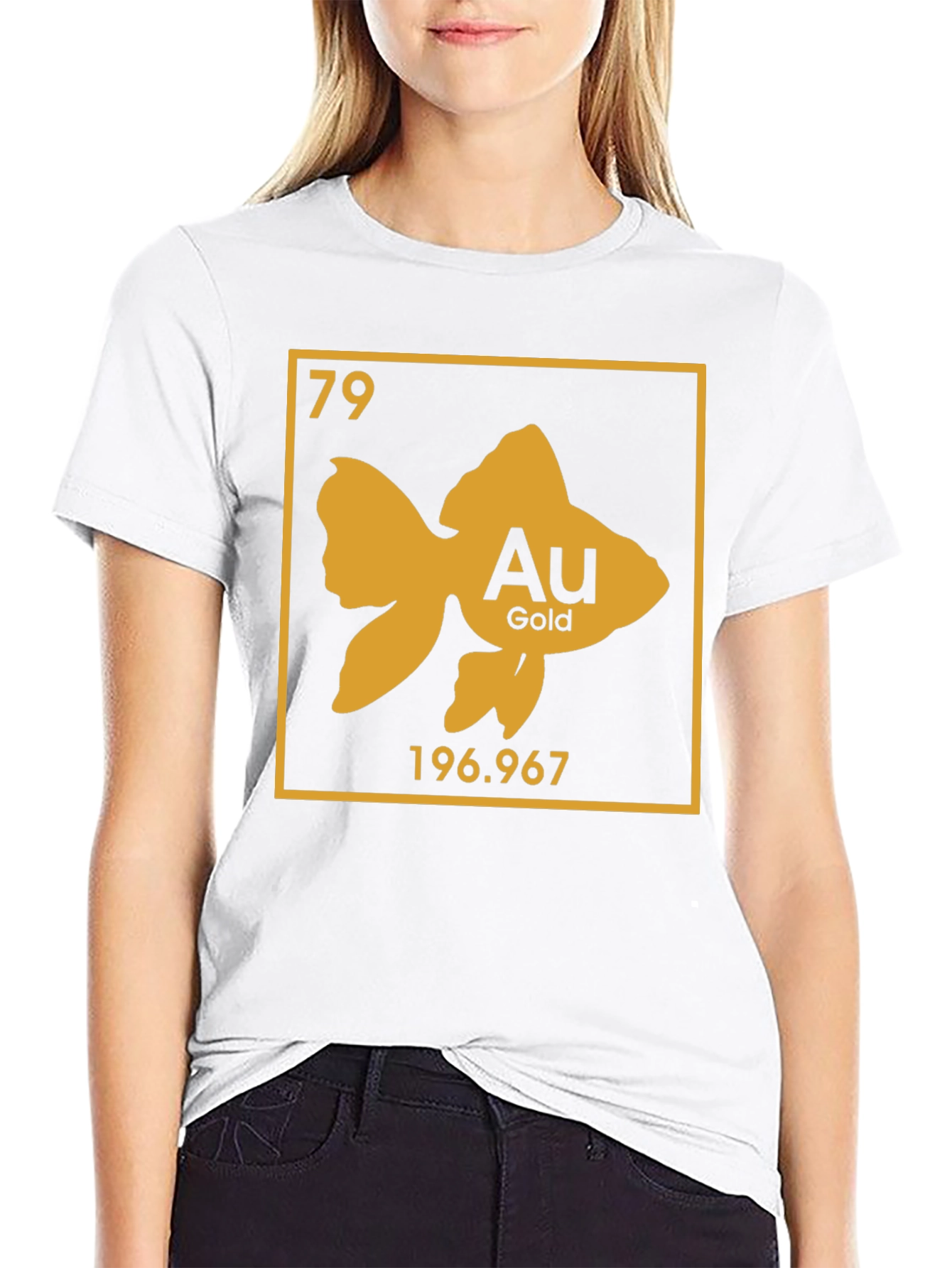 Black Goldfish Element Funny Graphic T-Shirt view 9