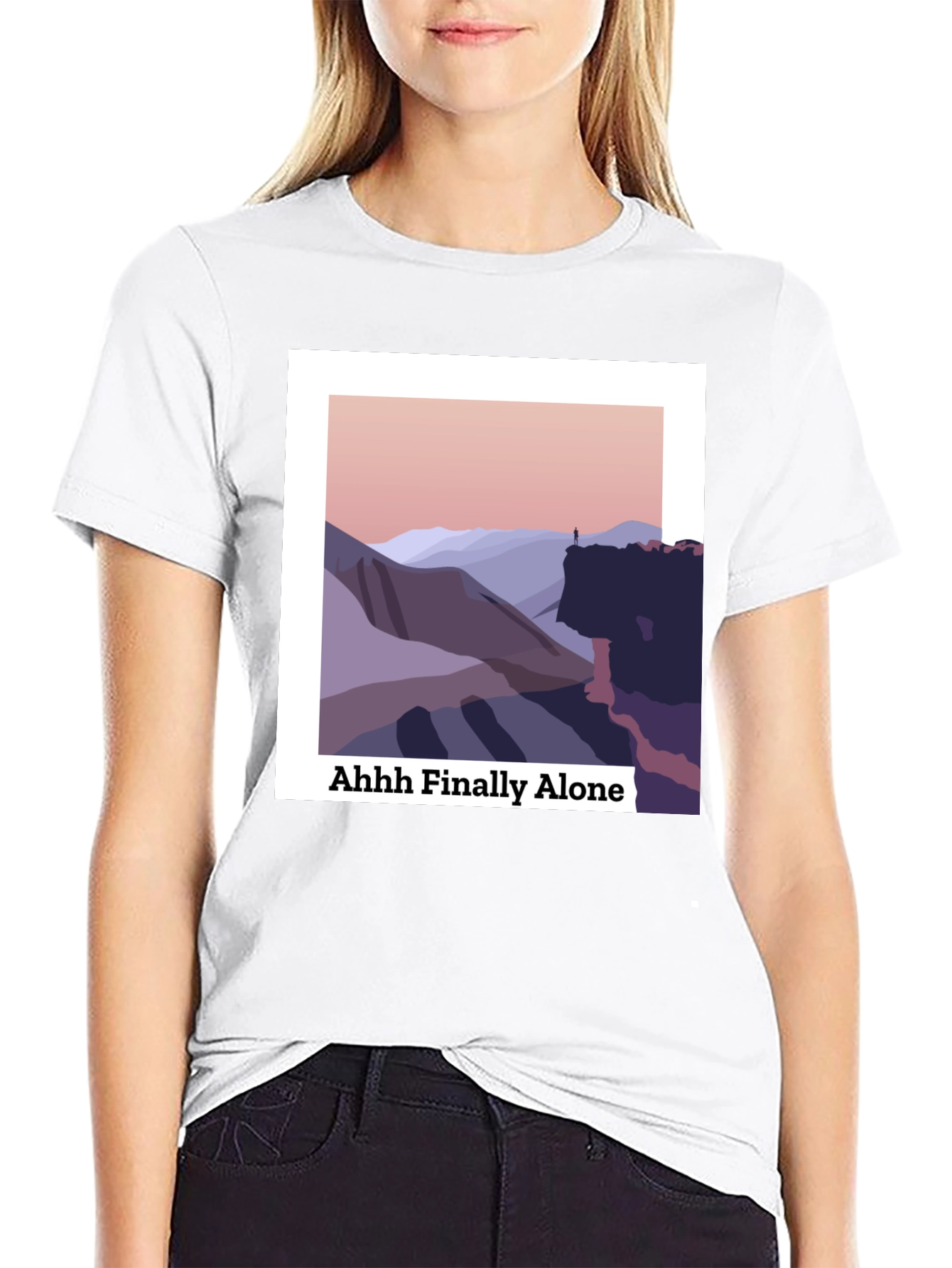 Black Finally Alone Graphic T-Shirt view 9