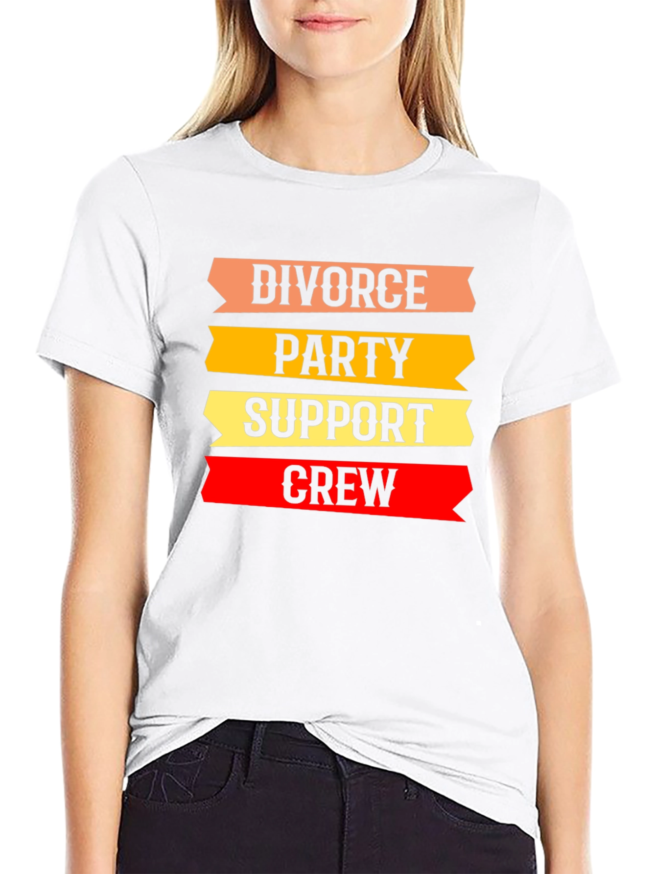 Black Divorce Party Support Crew T-Shirt view 9