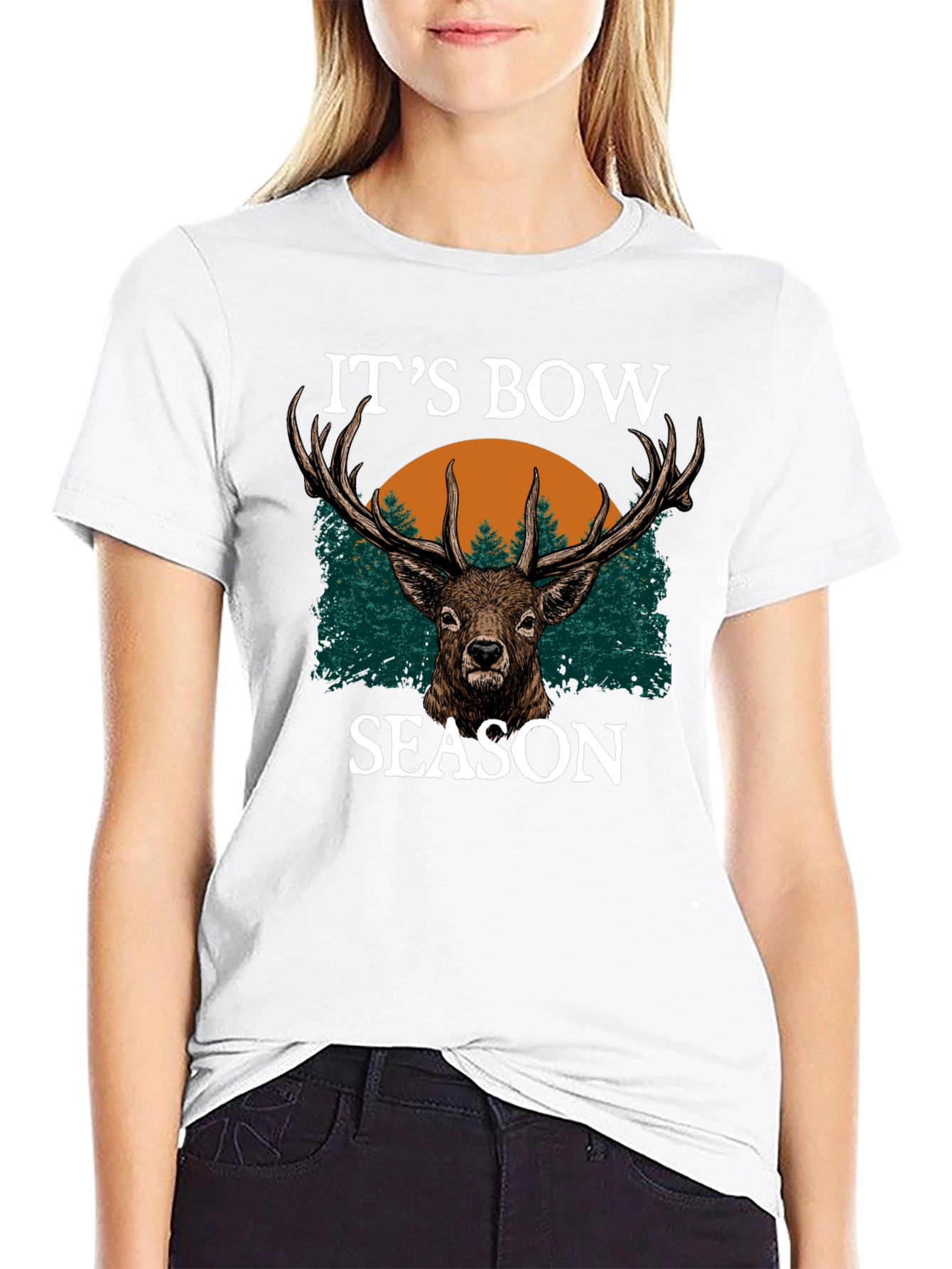 Black It's Bow Season Deer Graphic Tee view 9