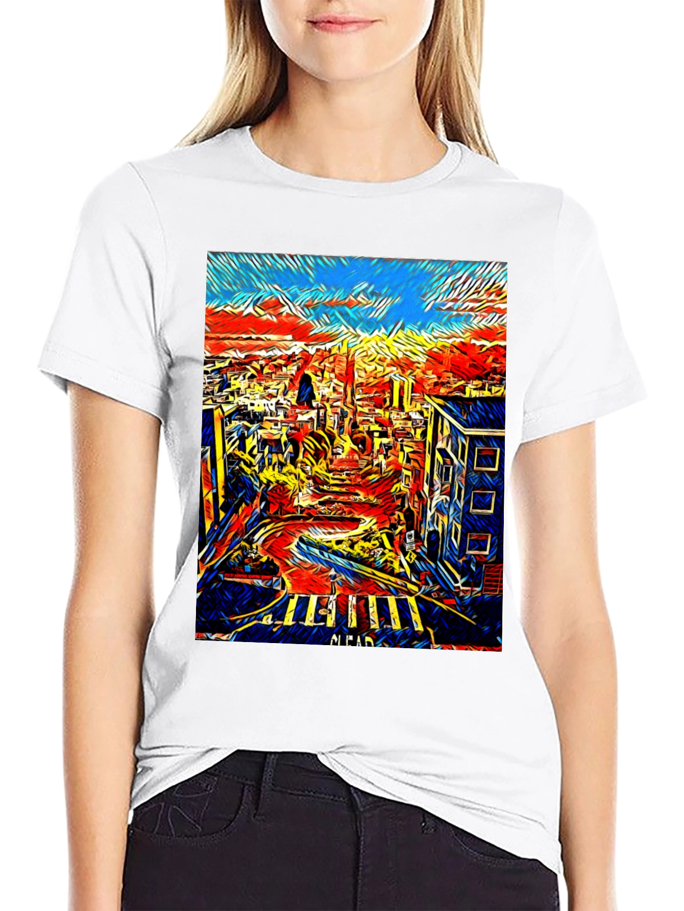 Black San Francisco Art T-Shirt - Cityscape Tee view 9